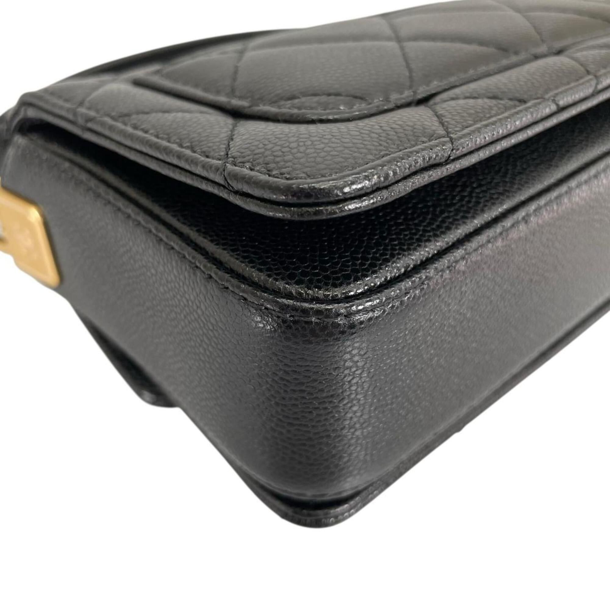 Chanel Chanel Handbag Flap Bag Caviar Skin Matelassé Handle Mini Leather AS5164 Black Size ONE SIZE - 11 Thumbnail