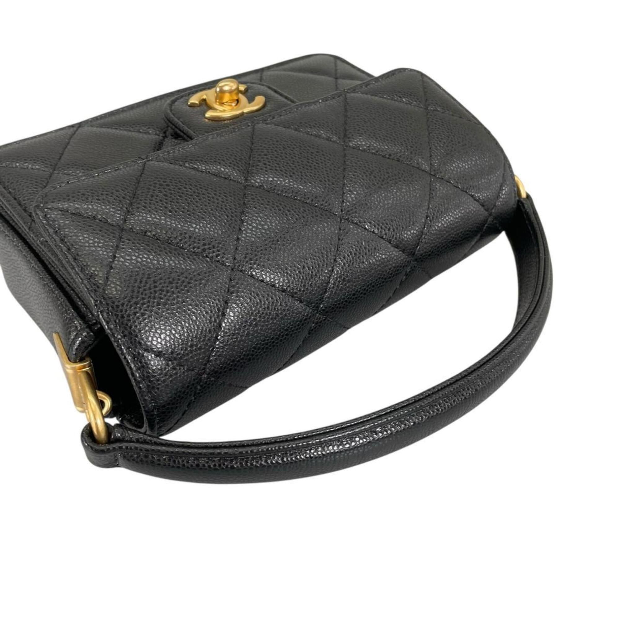 Chanel Chanel Handbag Flap Bag Caviar Skin Matelassé Handle Mini Leather AS5164 Black Size ONE SIZE - 6 Thumbnail