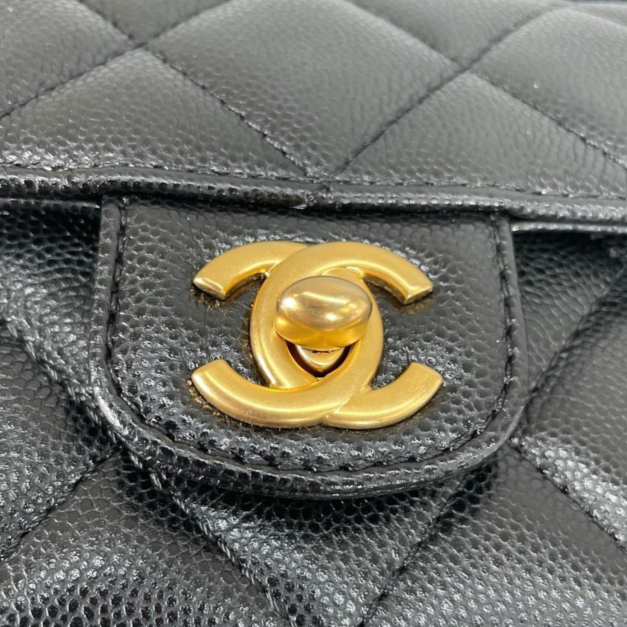 Chanel Chanel Handbag Flap Bag Caviar Skin Matelassé Handle Mini Leather AS5164 Black Size ONE SIZE - 14 Thumbnail