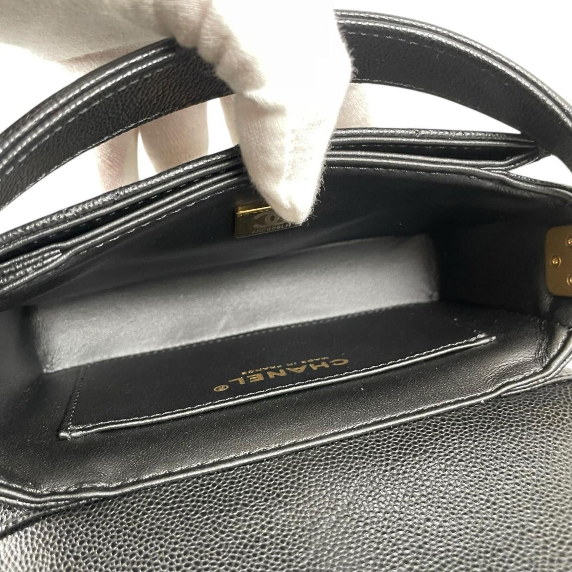 Chanel Chanel Handbag Flap Bag Caviar Skin Matelassé Handle Mini Leather AS5164 Black Size ONE SIZE - 13 Thumbnail