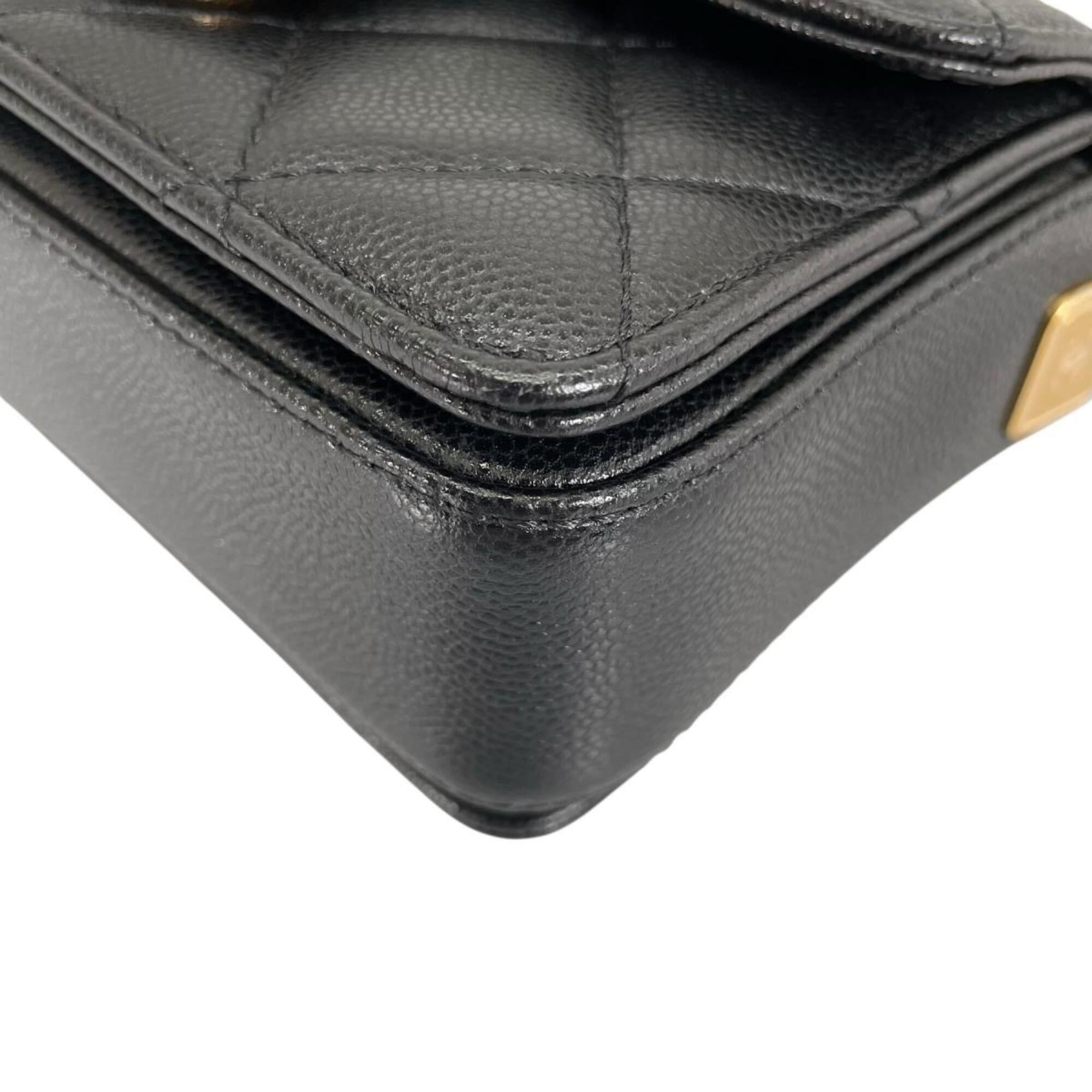 Chanel Chanel Handbag Flap Bag Caviar Skin Matelassé Handle Mini Leather AS5164 Black Size ONE SIZE - 8 Thumbnail