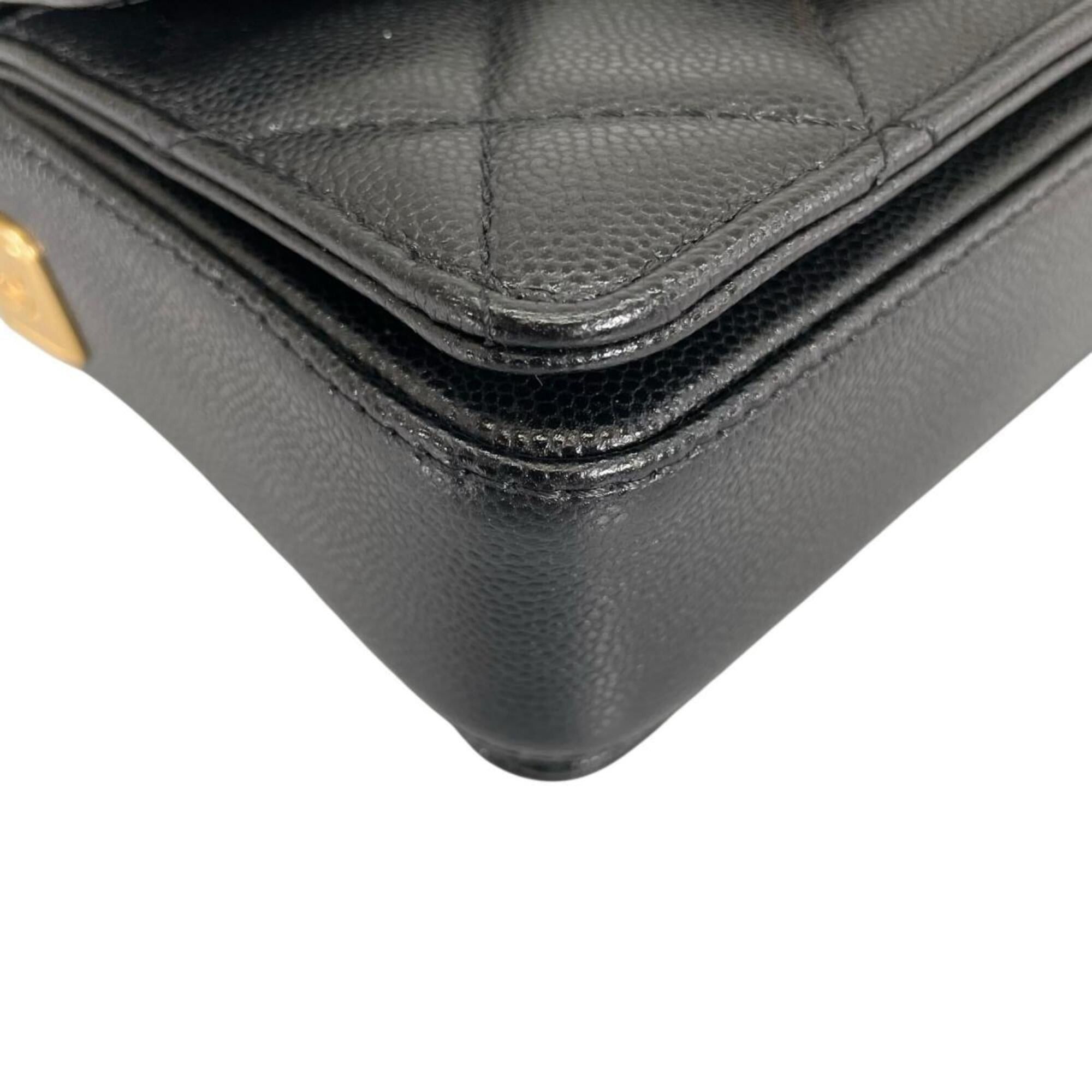 Chanel Chanel Handbag Flap Bag Caviar Skin Matelassé Handle Mini Leather AS5164 Black Size ONE SIZE - 9 Thumbnail