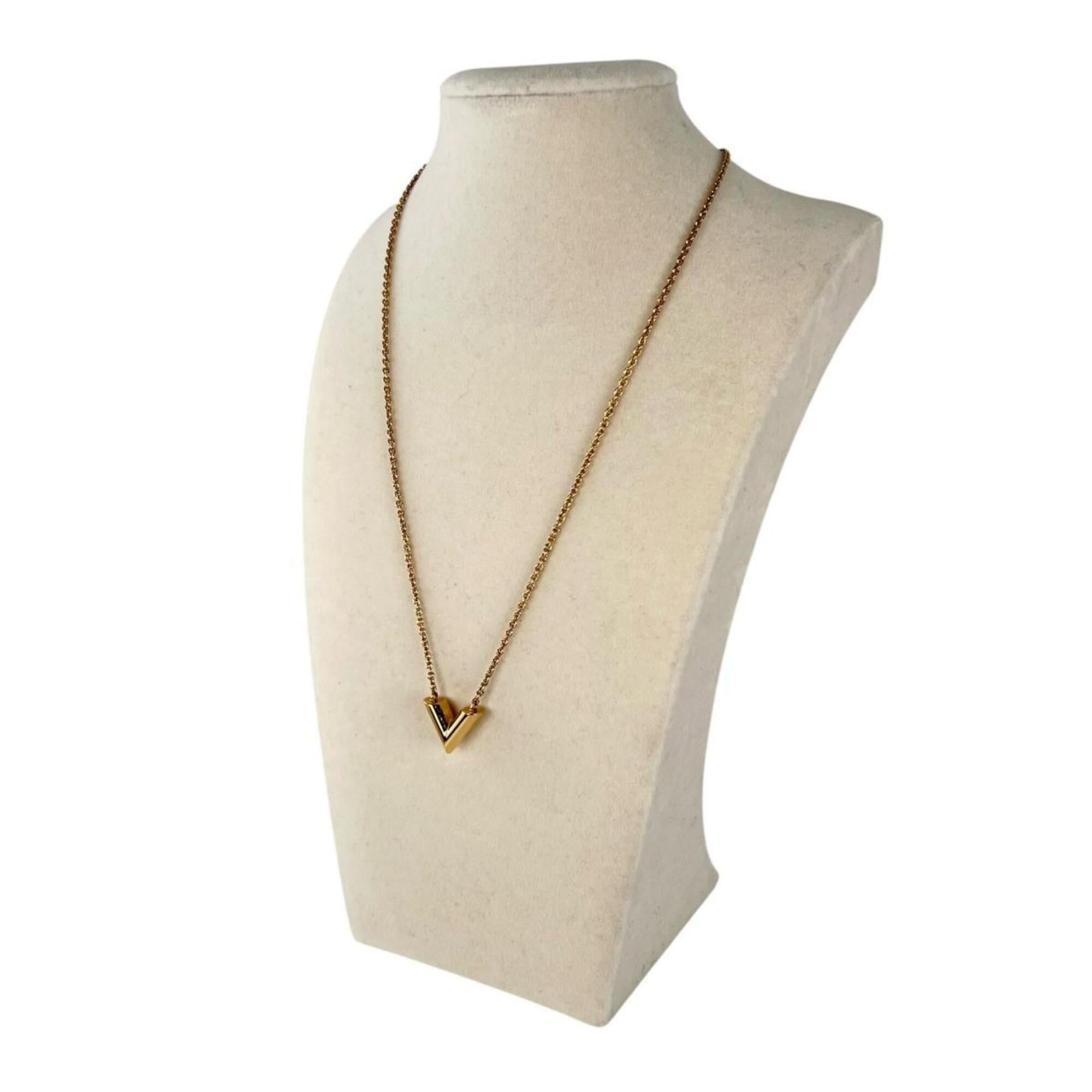 Louis Vuitton Louis Vuitton Necklace Collier Essential V Perle GP M61083 Gold Size ONE SIZE - 3 Thumbnail