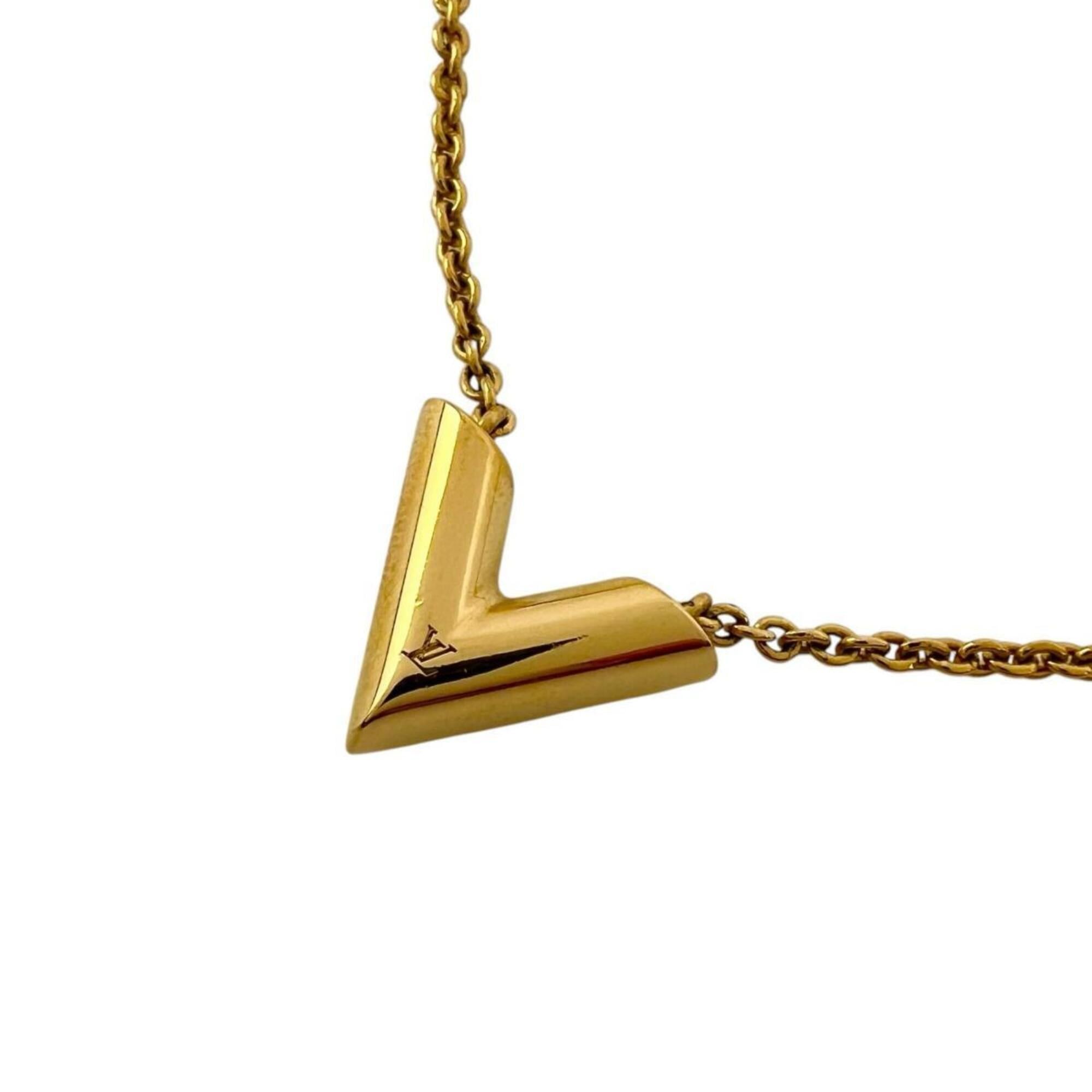 Louis Vuitton Louis Vuitton Necklace Collier Essential V Perle GP M61083 Gold Size ONE SIZE - 4 Thumbnail