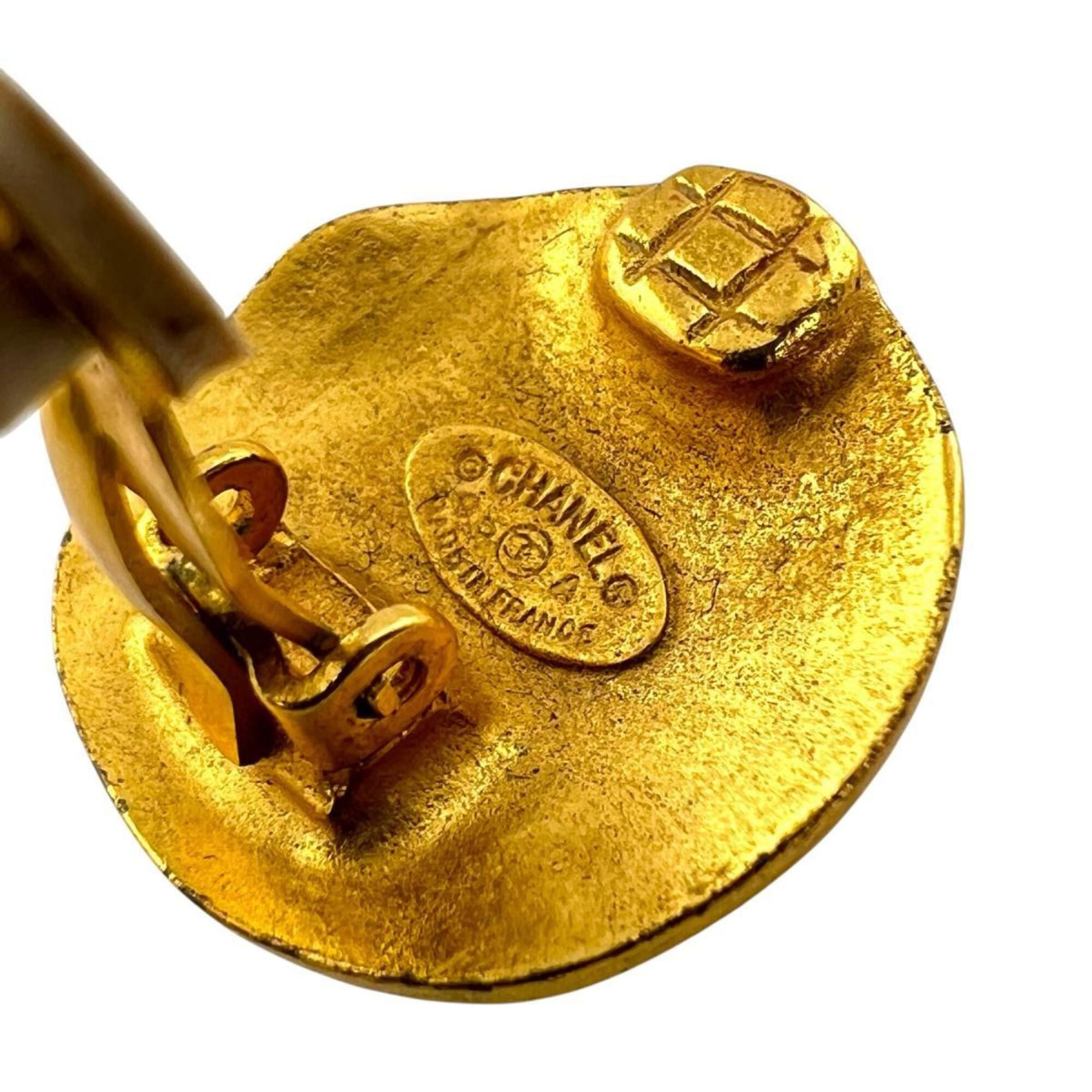 Chanel Chanel earrings, round turnlock style, Coco Mark, GP gold. Size ONE SIZE - 7 Thumbnail