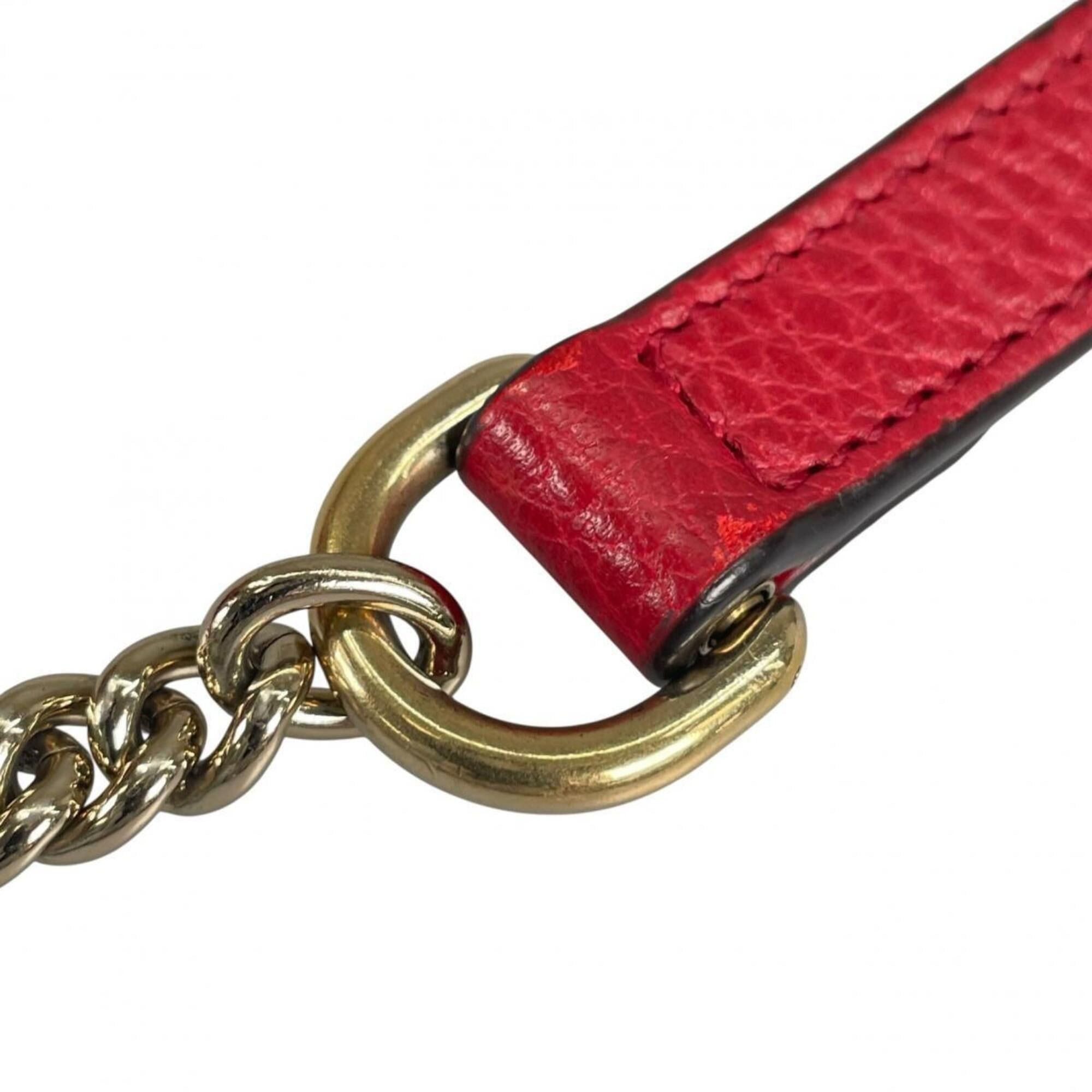 Gucci Gucci Shoulder Bag Gold Chain Crossbody Interlocking G Leather 510304 Red Size ONE SIZE - 19 Thumbnail