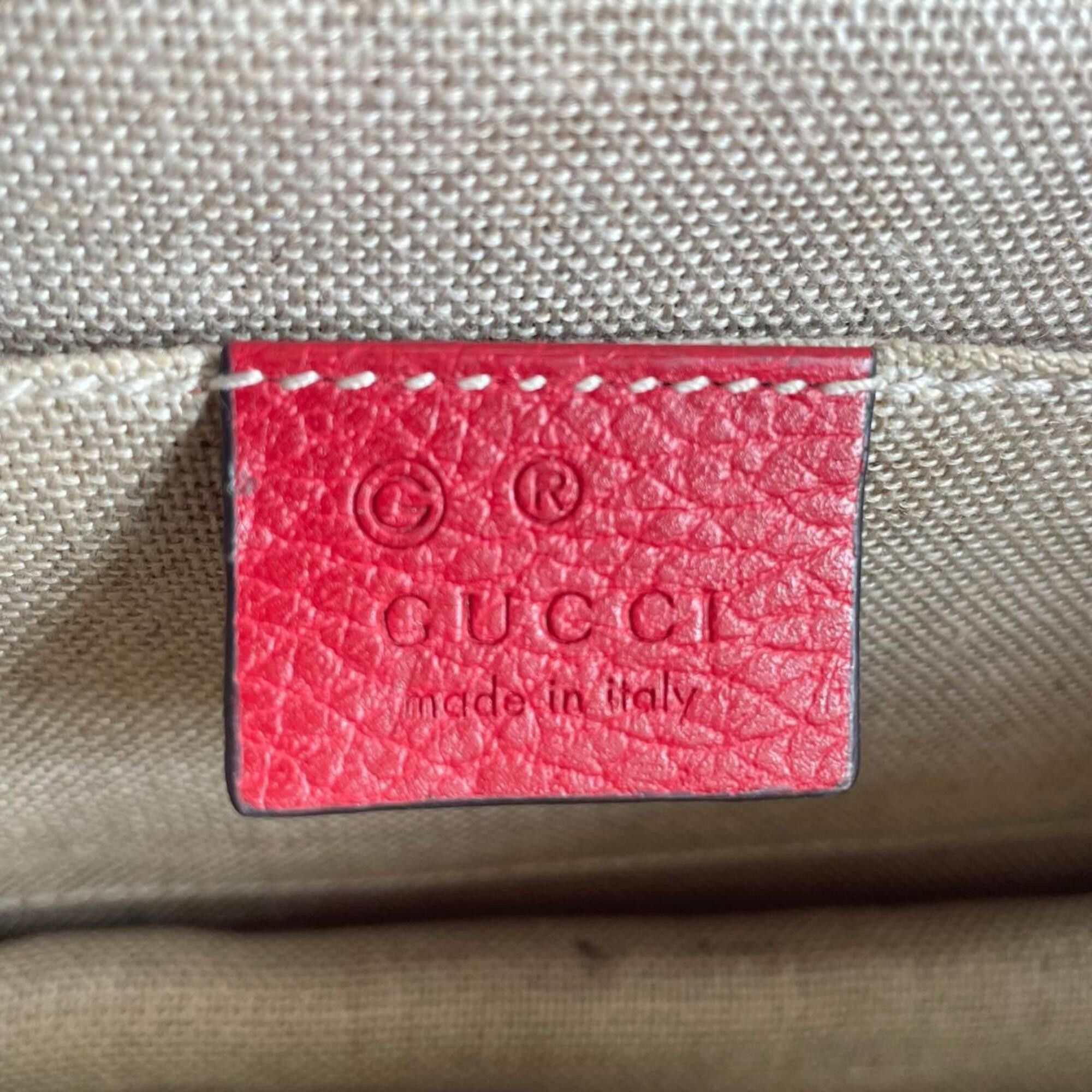 Gucci Gucci Shoulder Bag Gold Chain Crossbody Interlocking G Leather 510304 Red Size ONE SIZE - 10 Thumbnail