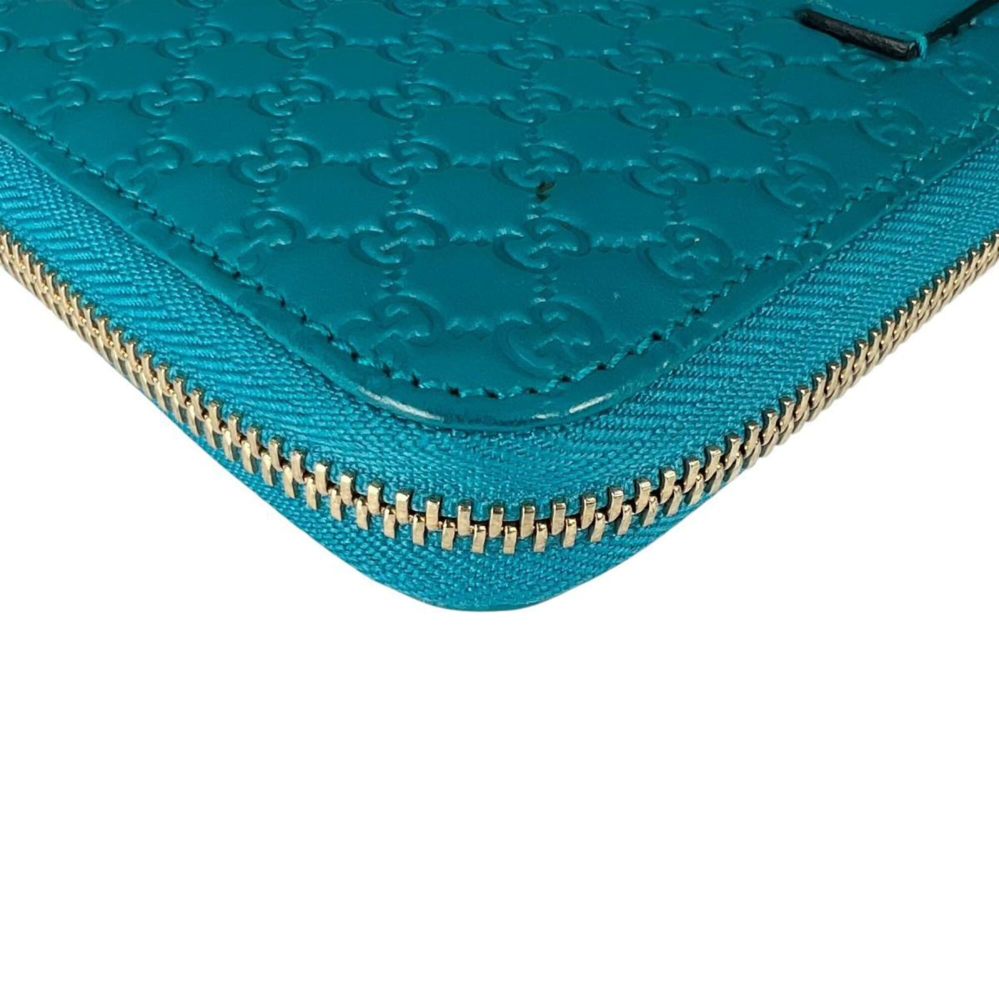 Gucci Gucci Long Wallet, Round Zipper Microsima GG Pattern Leather, 449391 Blue Size ONE SIZE - 7 Thumbnail