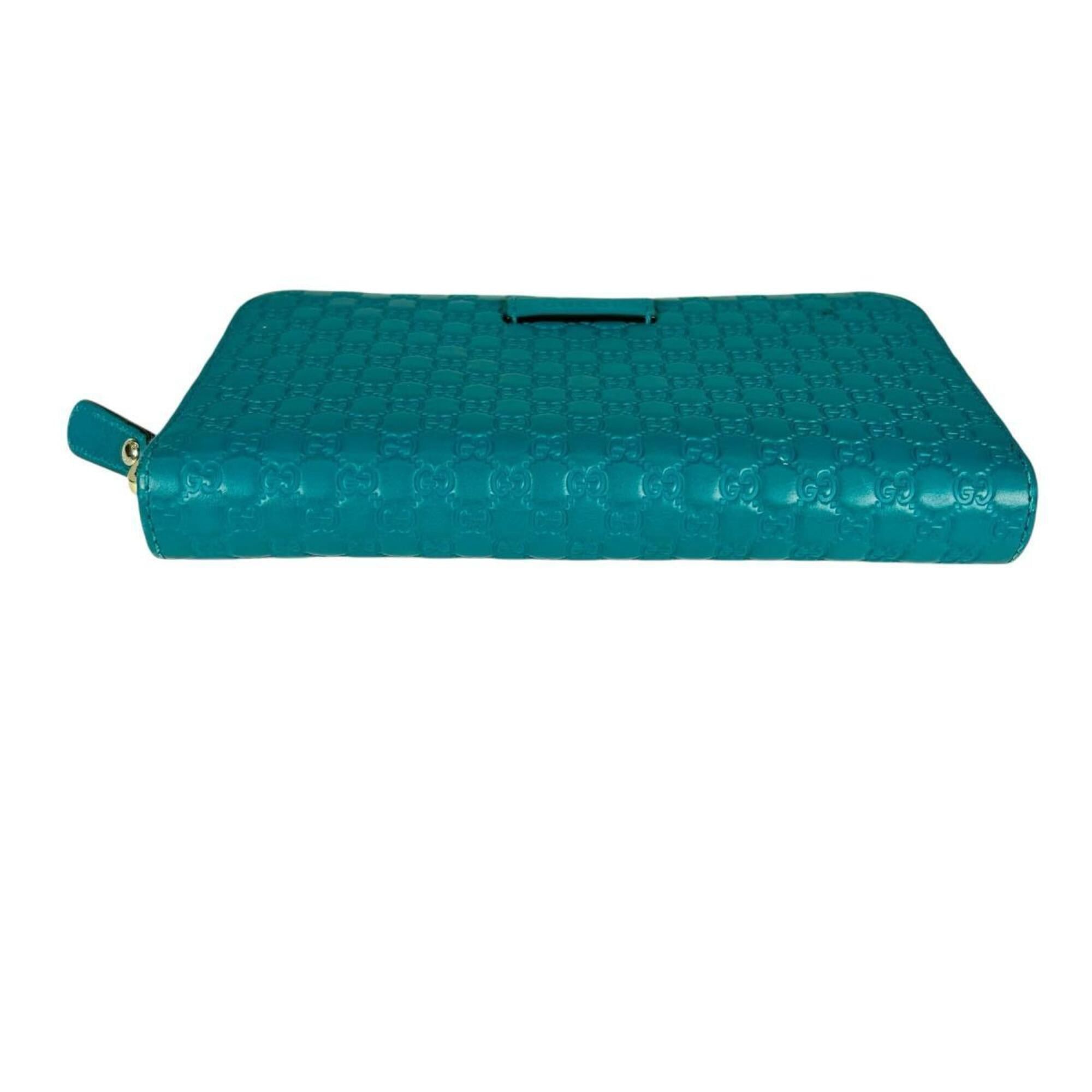 Gucci Gucci Long Wallet, Round Zipper Microsima GG Pattern Leather, 449391 Blue Size ONE SIZE - 4 Thumbnail