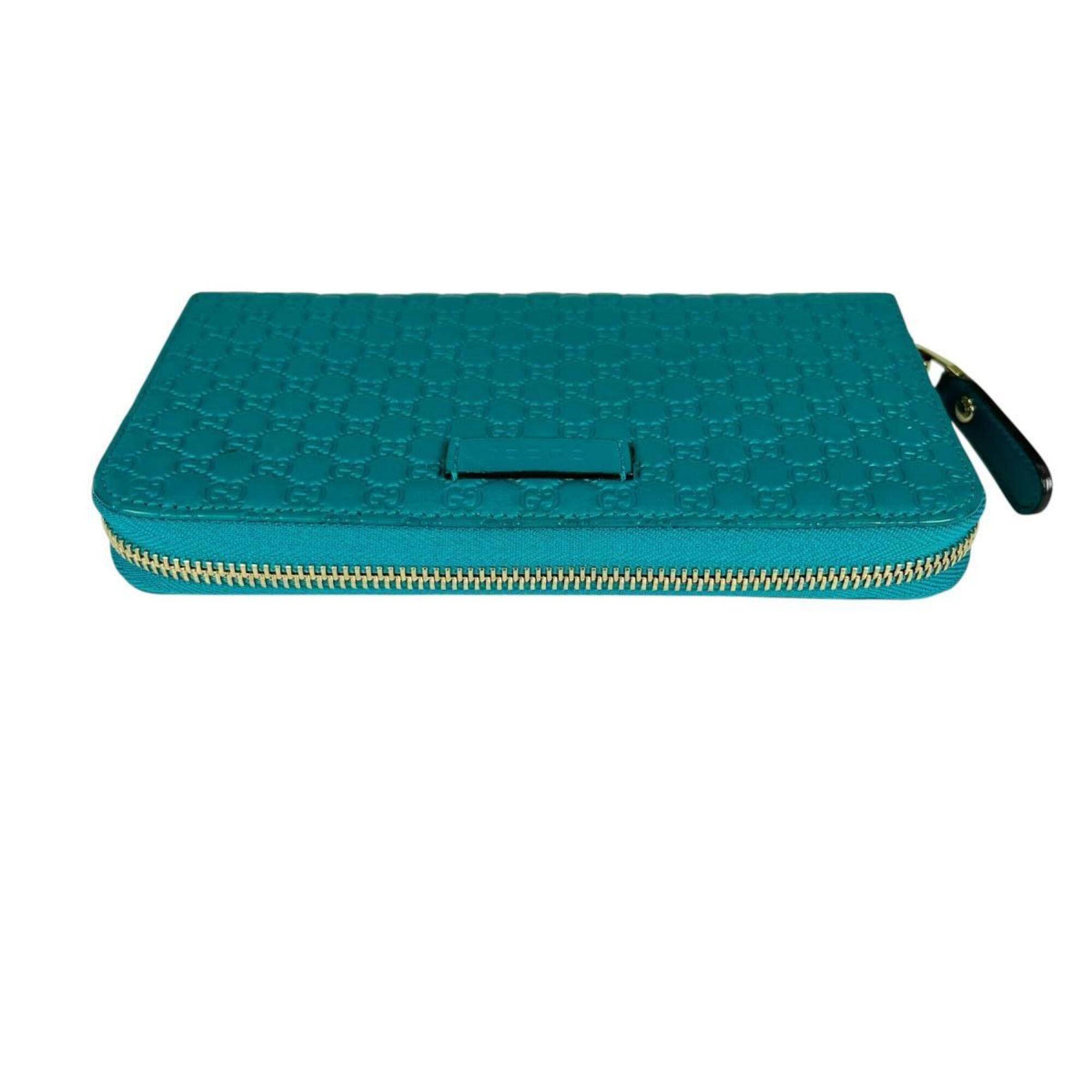 Gucci Gucci Long Wallet, Round Zipper Microsima GG Pattern Leather, 449391 Blue Size ONE SIZE - 3 Thumbnail