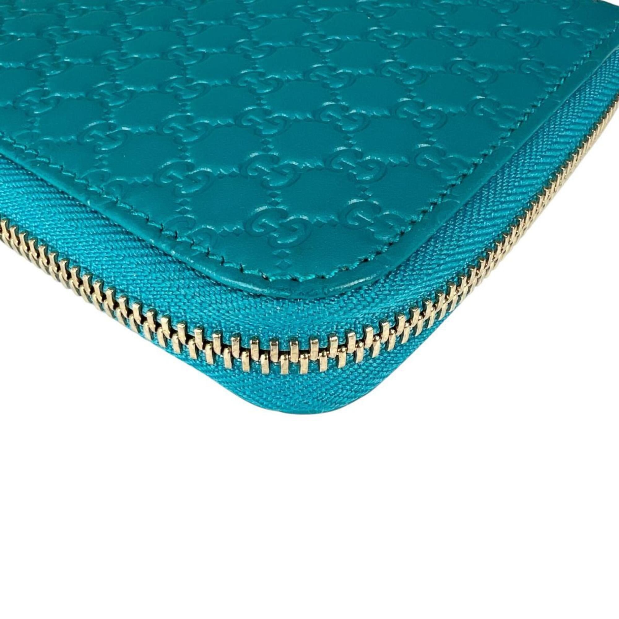Gucci Gucci Long Wallet, Round Zipper Microsima GG Pattern Leather, 449391 Blue Size ONE SIZE - 6 Thumbnail
