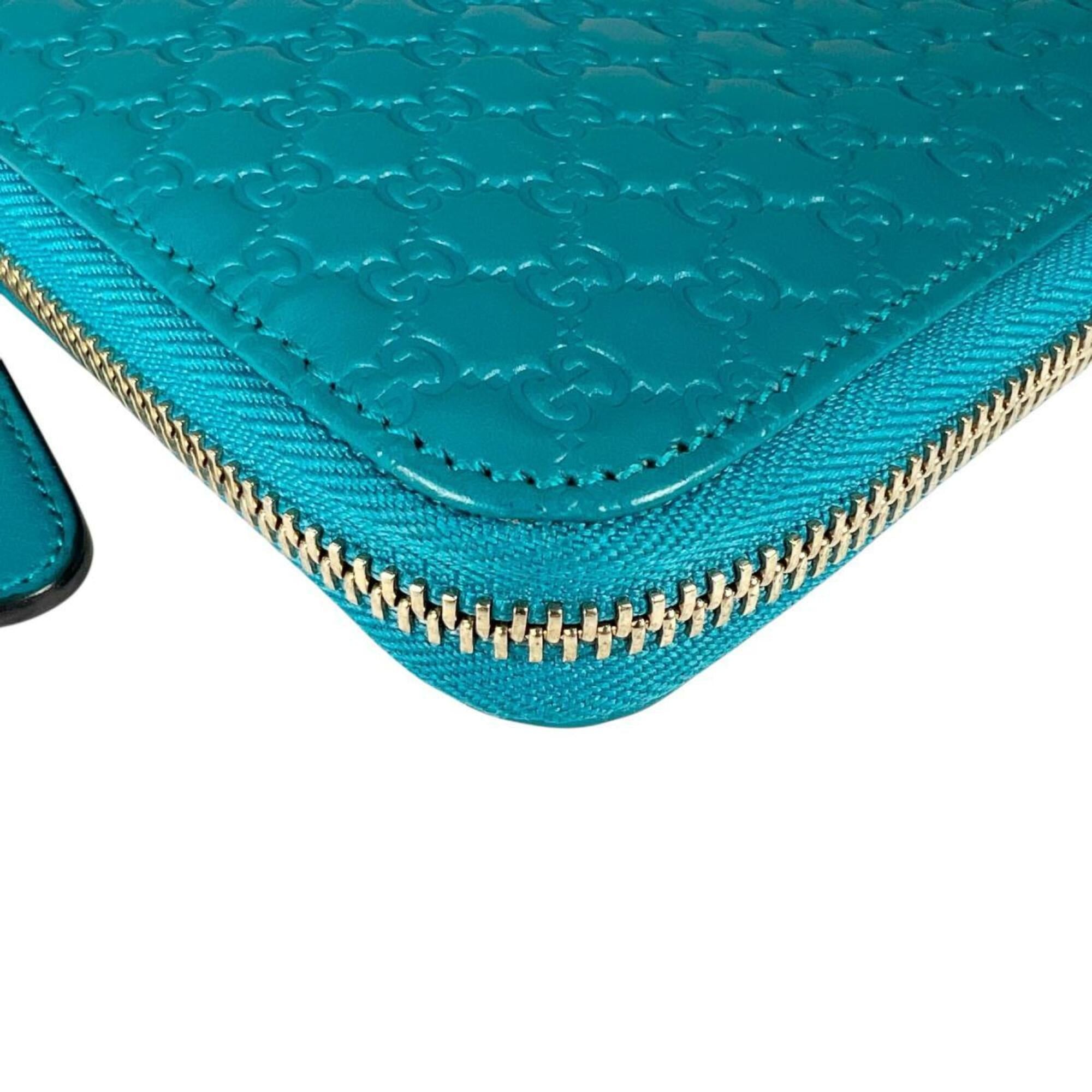 Gucci Gucci Long Wallet, Round Zipper Microsima GG Pattern Leather, 449391 Blue Size ONE SIZE - 5 Thumbnail