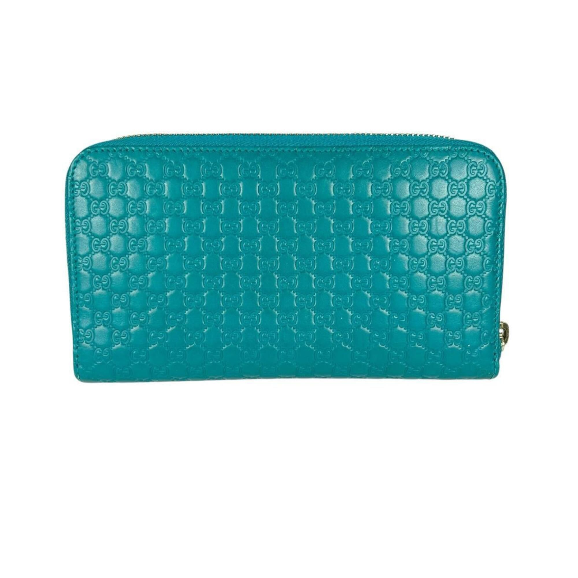 Gucci Gucci Long Wallet, Round Zipper Microsima GG Pattern Leather, 449391 Blue Size ONE SIZE - 2 Thumbnail