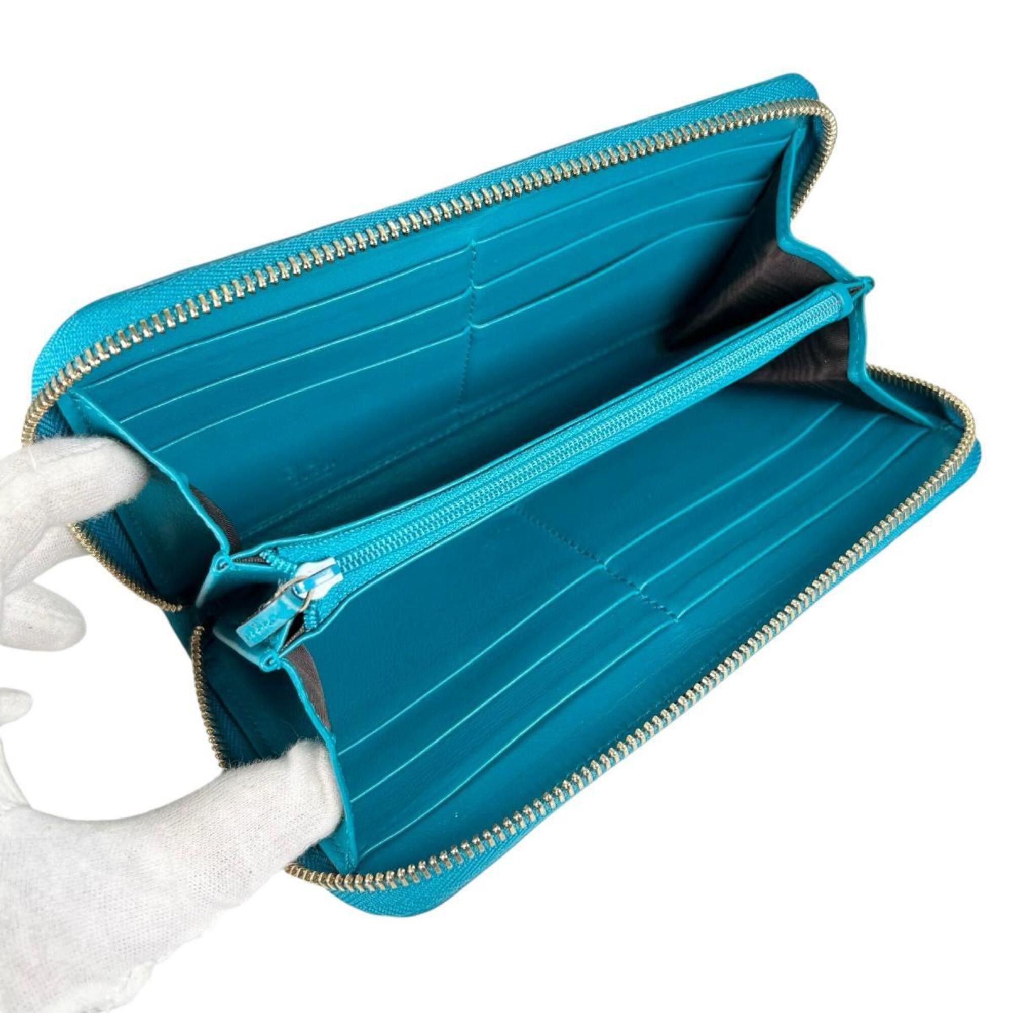 Gucci Gucci Long Wallet, Round Zipper Microsima GG Pattern Leather, 449391 Blue Size ONE SIZE - 11 Thumbnail