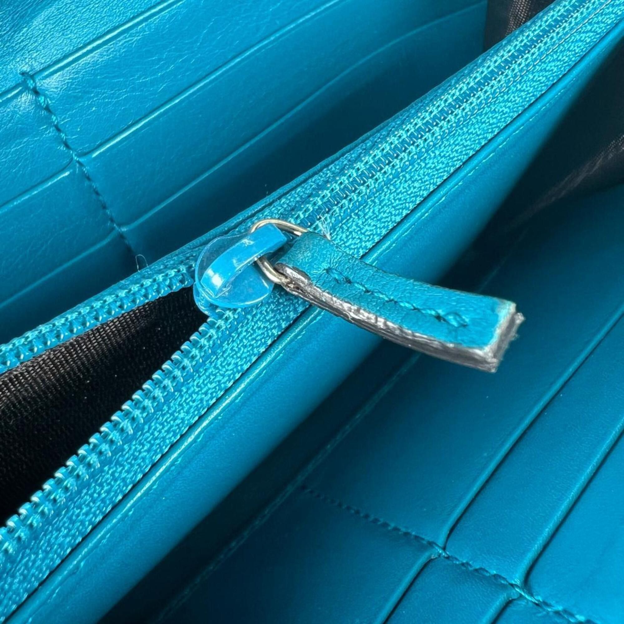 Gucci Gucci Long Wallet, Round Zipper Microsima GG Pattern Leather, 449391 Blue Size ONE SIZE - 12 Thumbnail