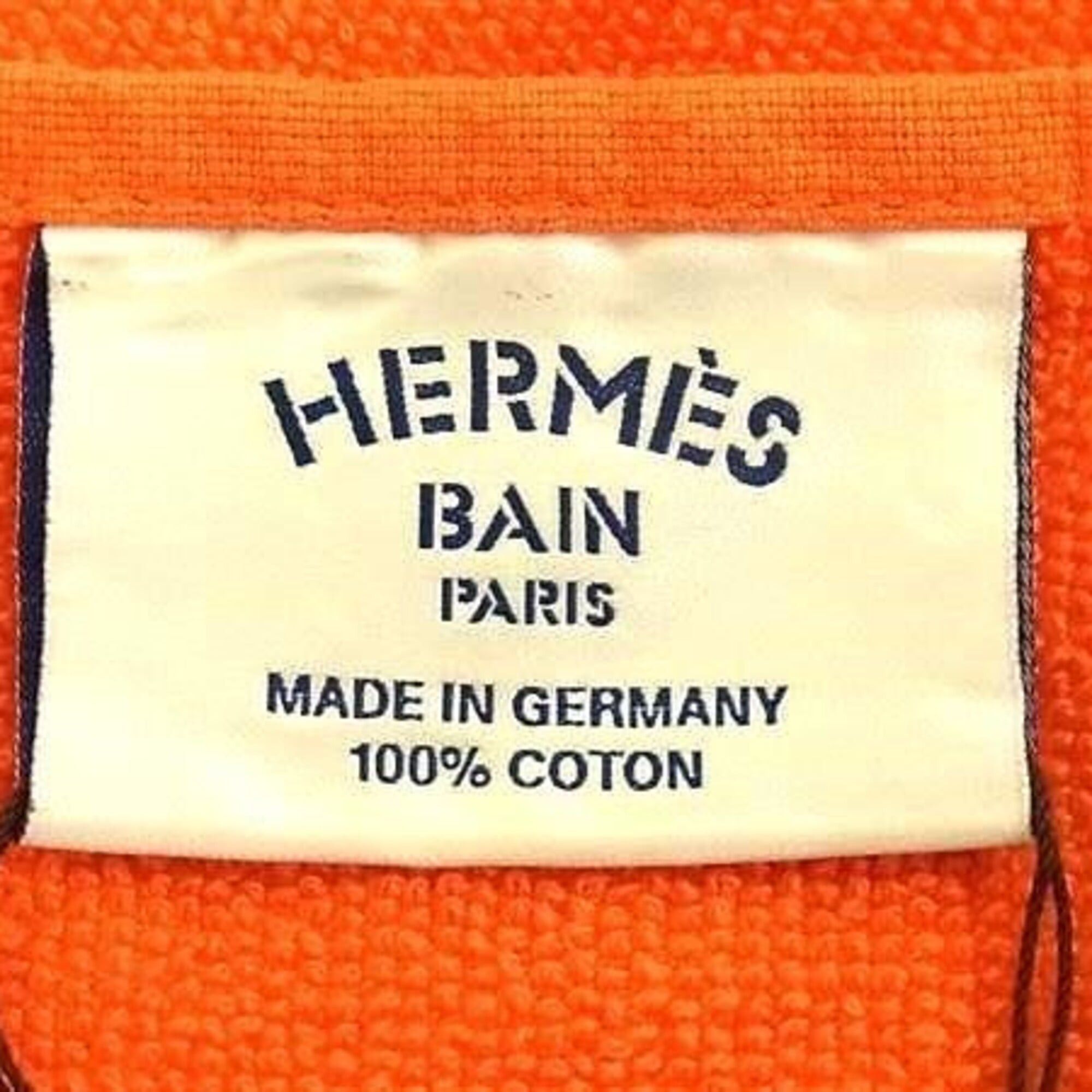 Hermes HERMES Beach Towel Bath Yachting PM Orange Cotton Unisex Size ONE SIZE - 3 Thumbnail