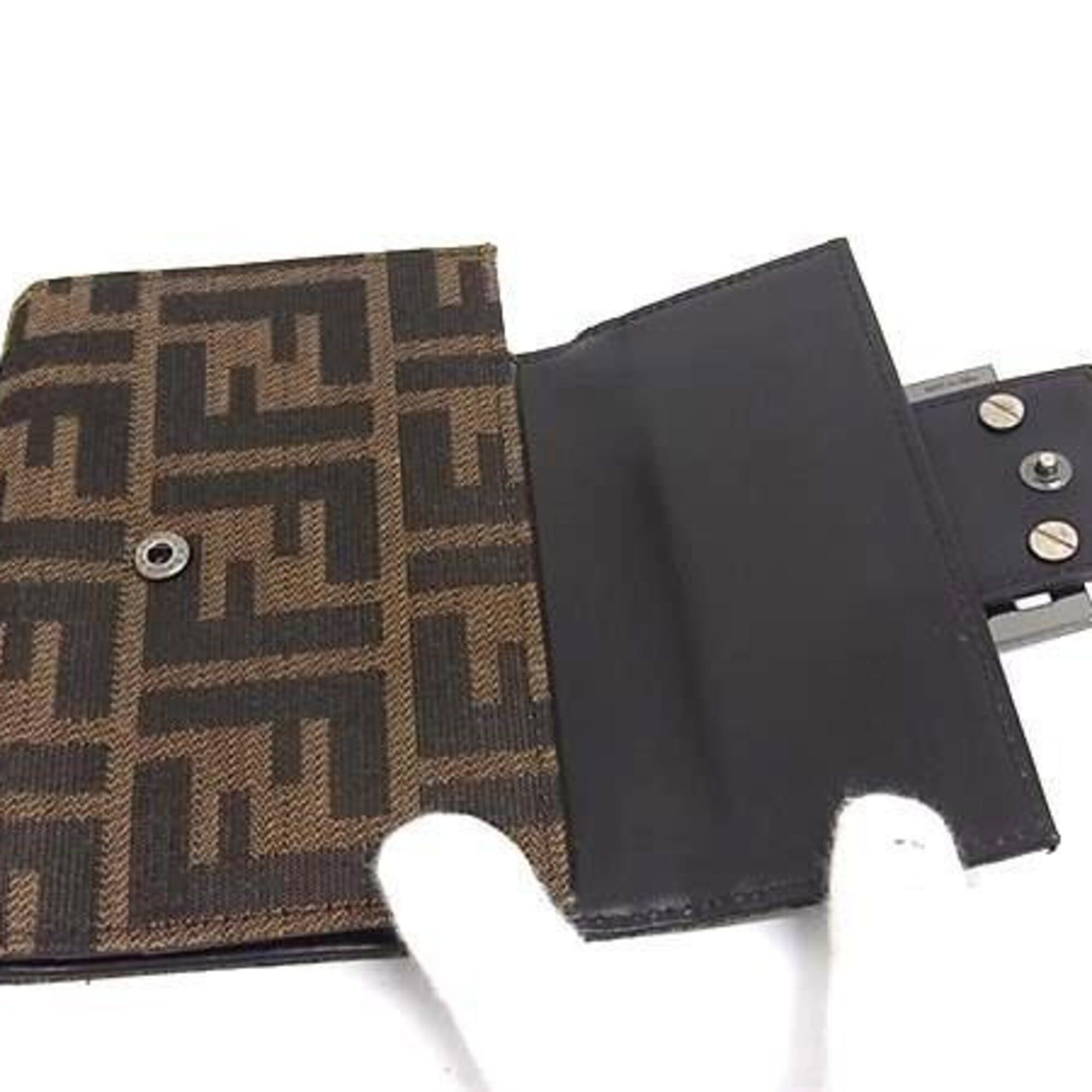 Fendi FENDI Tri-fold Wallet Zucca 8M0023 Brown Canvas Leather Unisex Size ONE SIZE - 3 Thumbnail