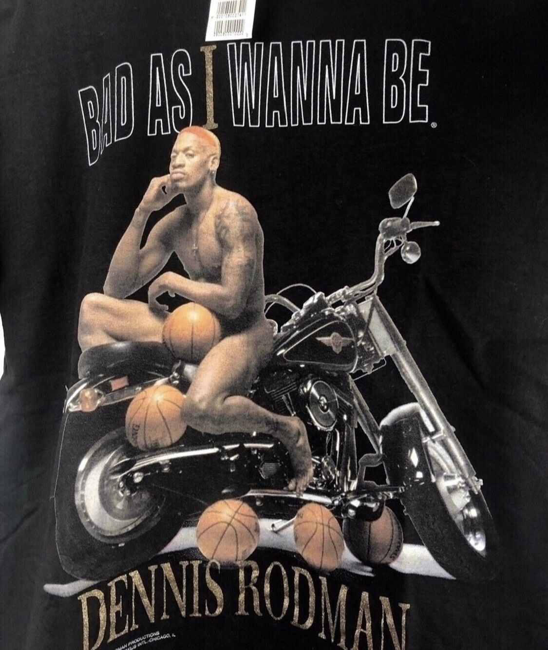 Vintage Dennis Rodman Bad As I Wanna Be Motorcycle Nude Basketballs Grailed