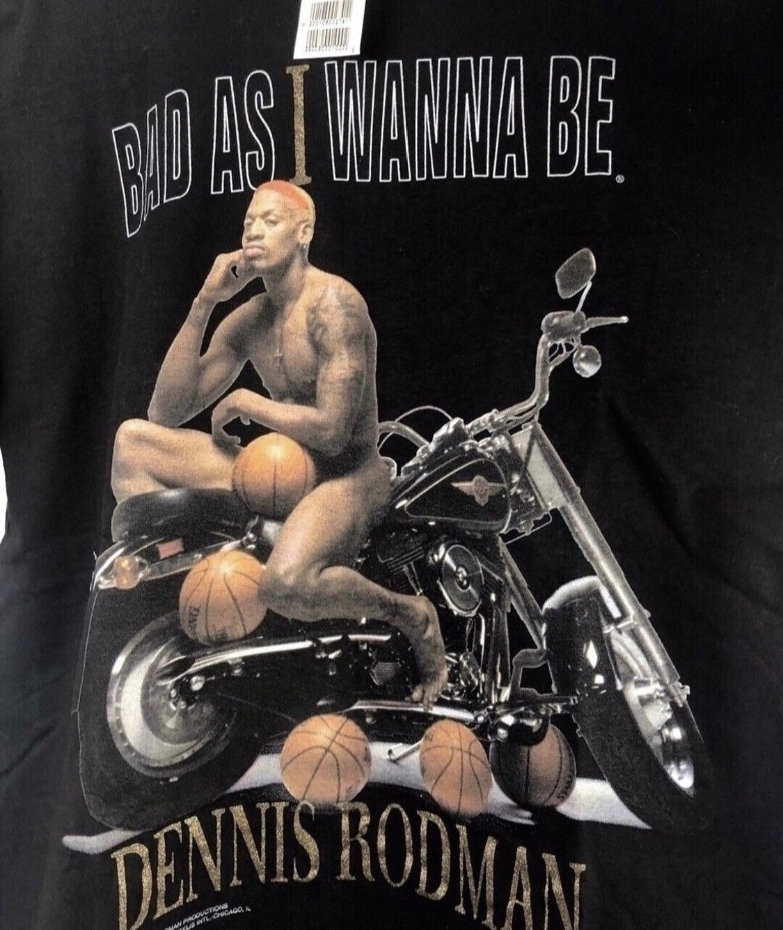 Vintage Dennis Rodman Bad As I Wanna Be Motorcycle Nude Basketballs |  Grailed