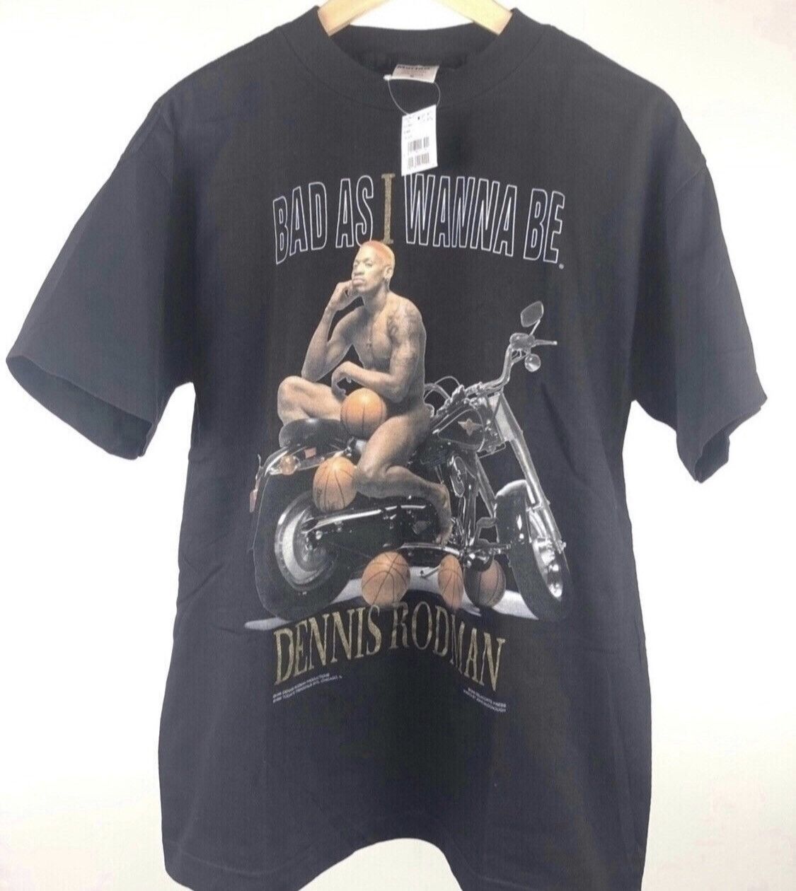 Vintage Dennis Rodman Bad As I Wanna Be Motorcycle Nude Basketballs |  Grailed