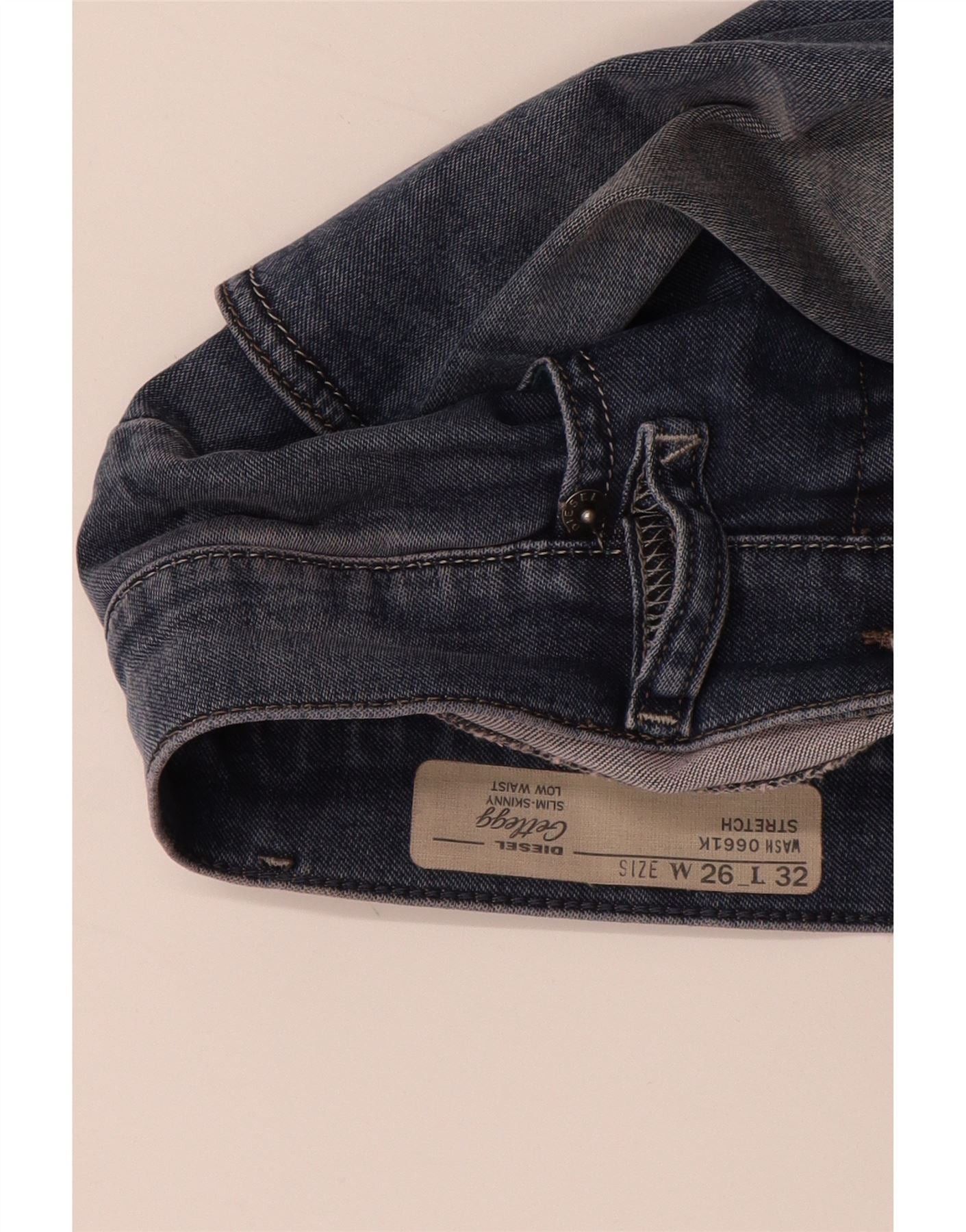 Diesel Womens Getlegg Low Waist Slim Skinny Jeans W26 L32 Navy Blue Size 26" / US 2 / IT 38 - 4 Thumbnail