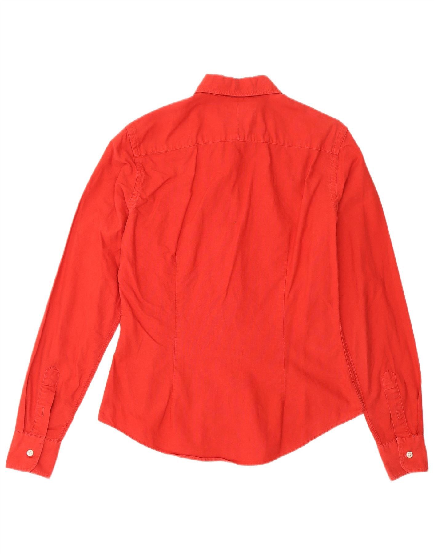 Ralph Lauren Womens Skinny Fit Shirt US 6 Medium Red Cotton Size XS / US 0-2 / IT 36-38 - 2 Thumbnail