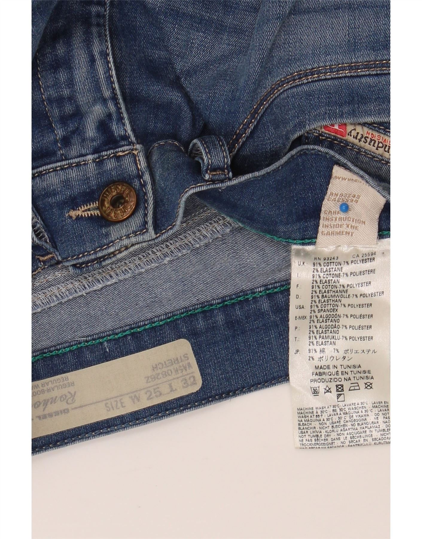 Diesel Womens Ronhar Regular Bootcut Jeans W25 L30 Blue Cotton Size 42" / US 20 - 4 Thumbnail