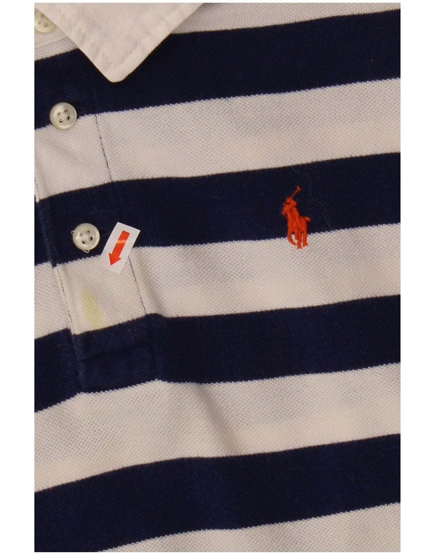 Polo Ralph Lauren Boys Polo Shirt 7-8 Years Small Navy Blue Striped Cotton Size XXS / US 00 / IT 34 - 3 Thumbnail