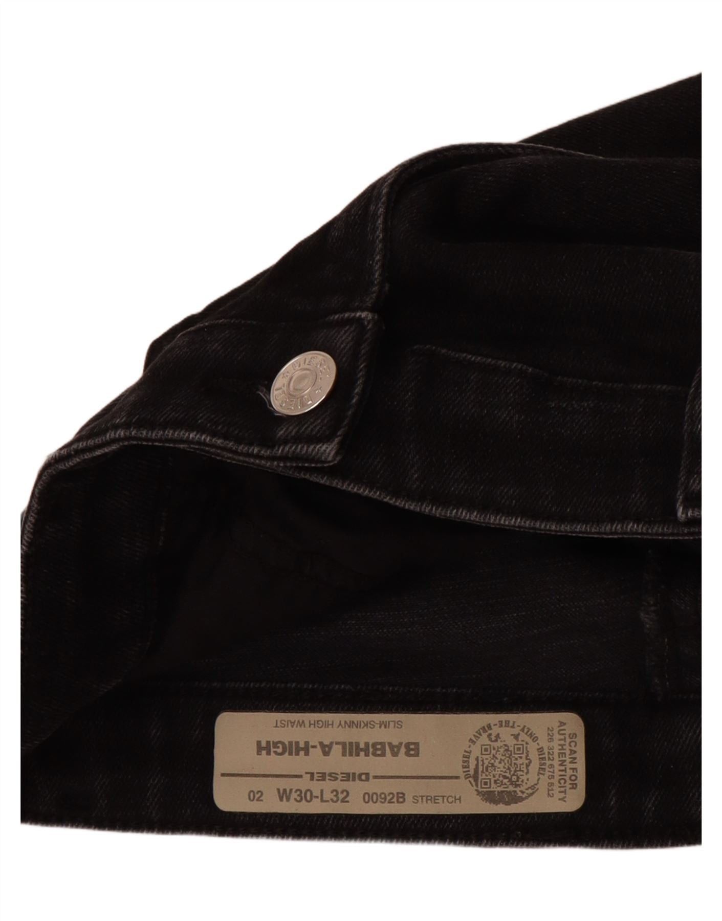 Diesel Womens Babhila High Waist Slim Skinny Jeans W30 L28 Black Co Size 24" / US 00 / IT 34 - 3 Thumbnail