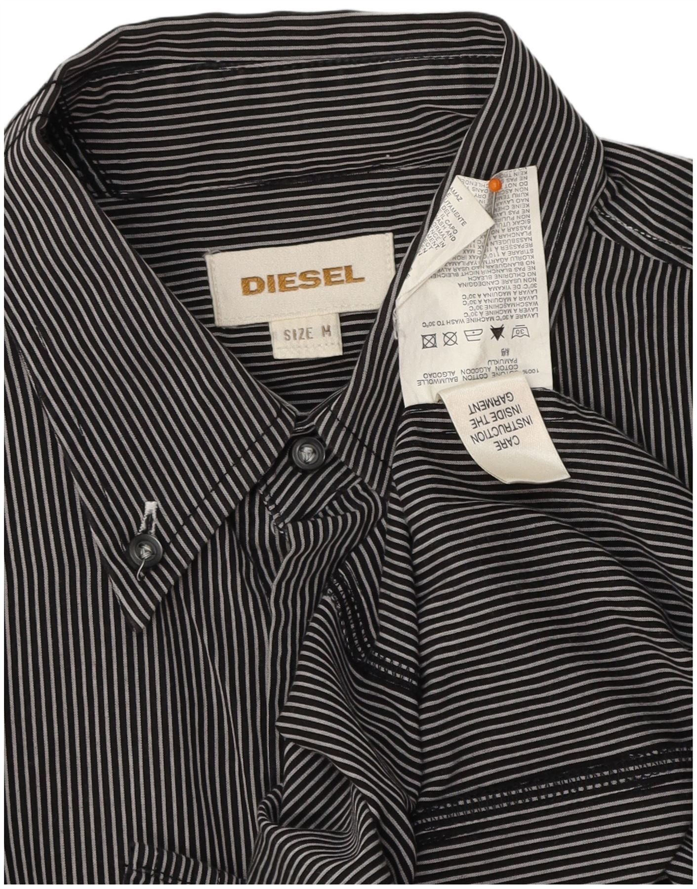 Diesel Mens Shirt Medium Navy Blue Pinstripe Cotton Size US M / EU 48-50 / 2 - 3 Thumbnail