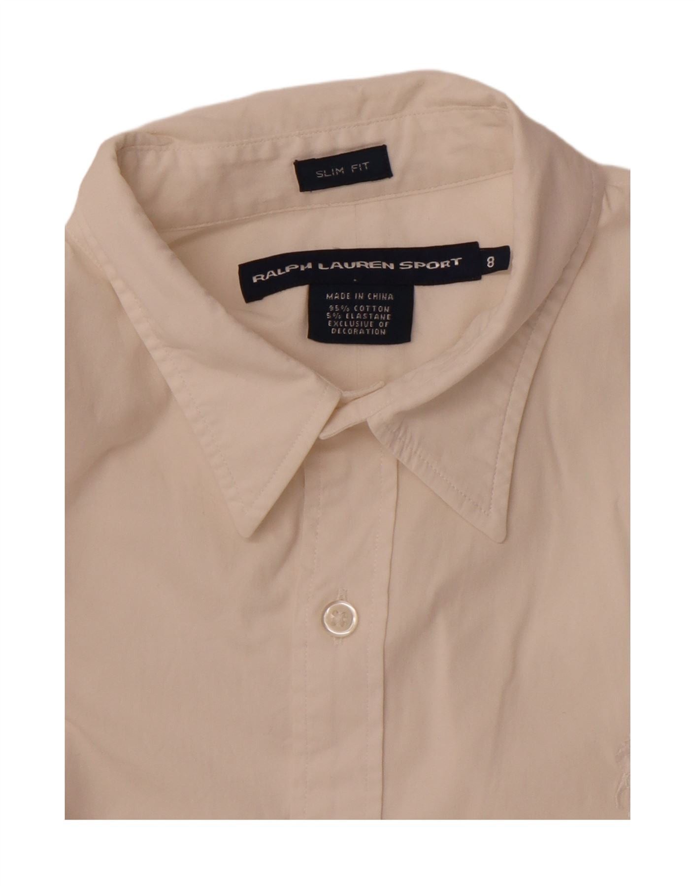Ralph Lauren Womens Slim Fit Shirt US 8 Medium White Cotton Size S / US 4 / IT 40 - 4 Thumbnail