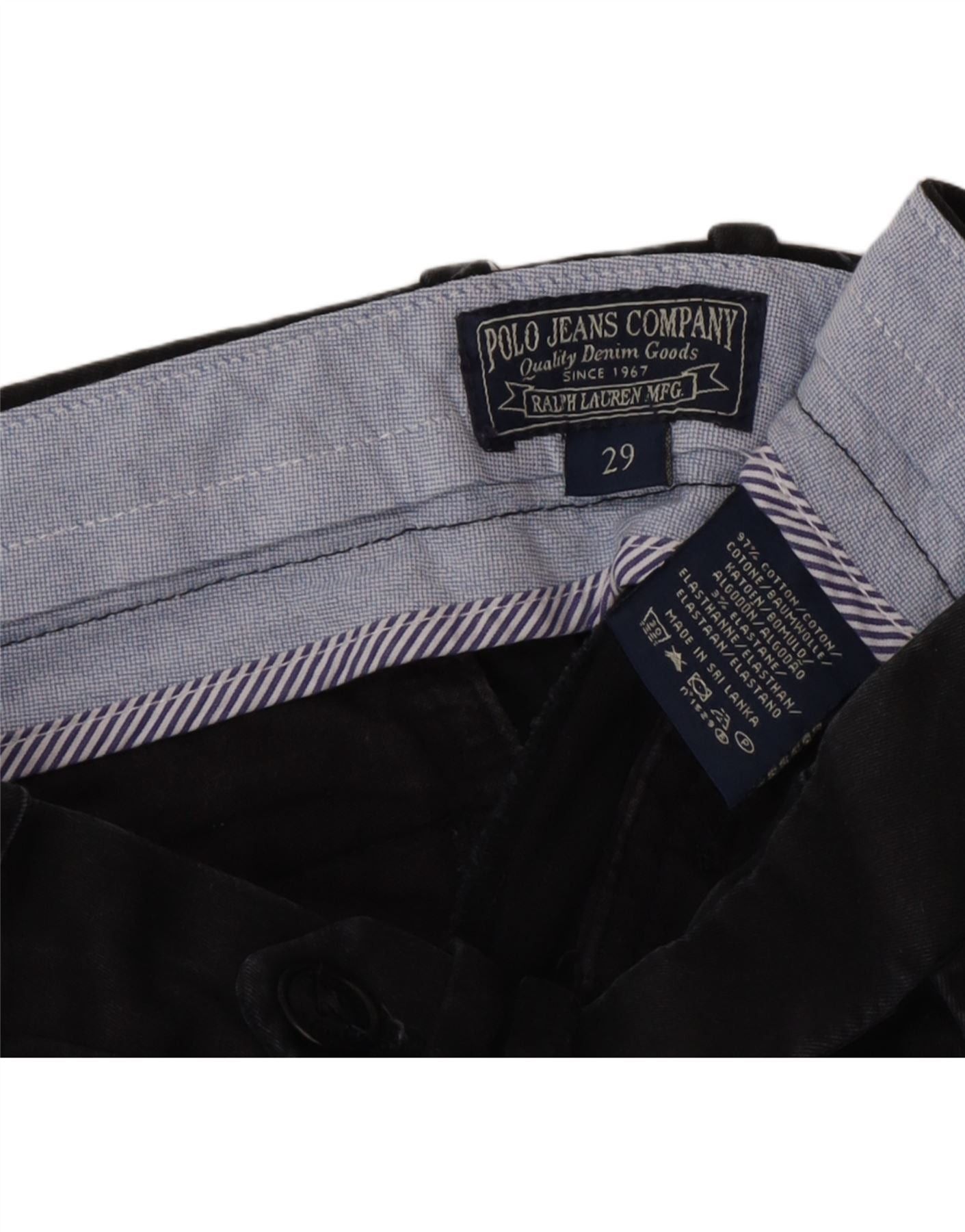 Ralph Lauren Womens Slim Cropped Trousers W29 L17 Black Cotton Size 29" - 3 Thumbnail