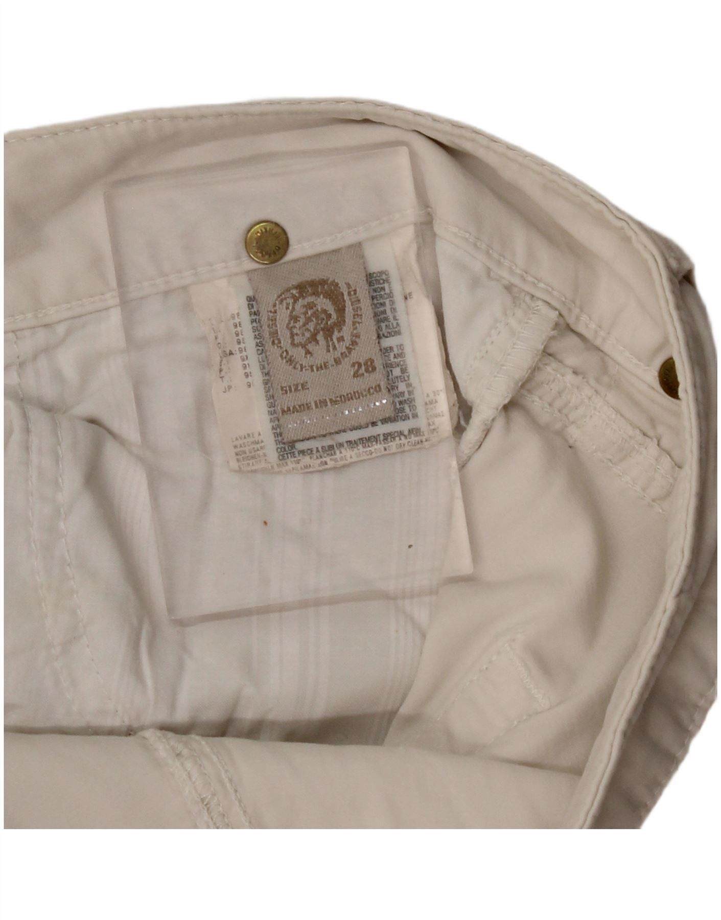 Diesel Womens Slim Casual Trousers W28 L27 White Cotton Size 24" / US 00 / IT 34 - 7 Thumbnail