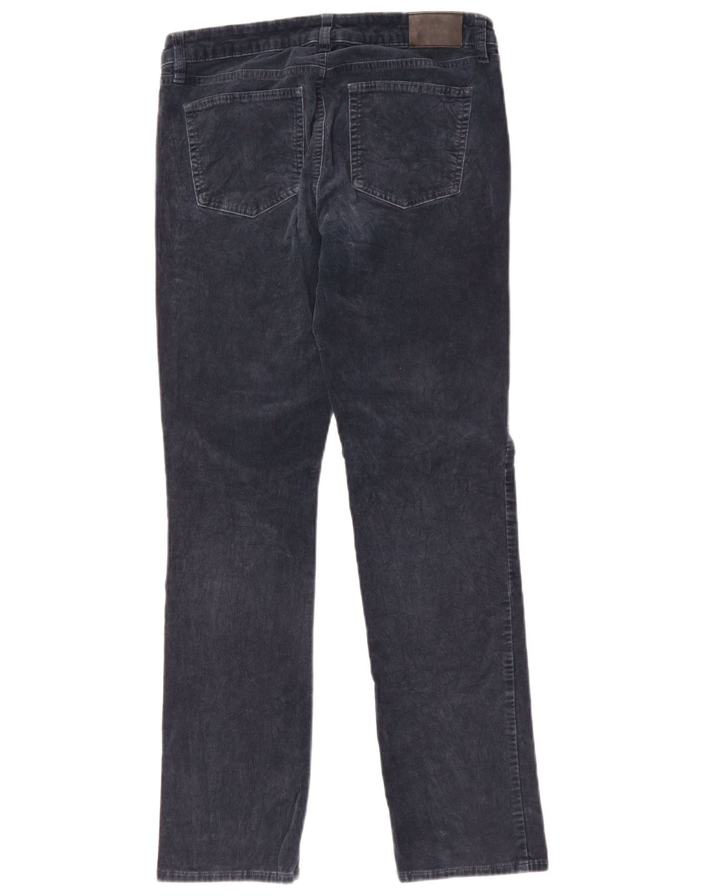 Ralph Lauren Womens Corduroy Trousers US 8 Medium W30 L30 Navy Blue Size 27" / US 4 / IT 40 - 2 Thumbnail