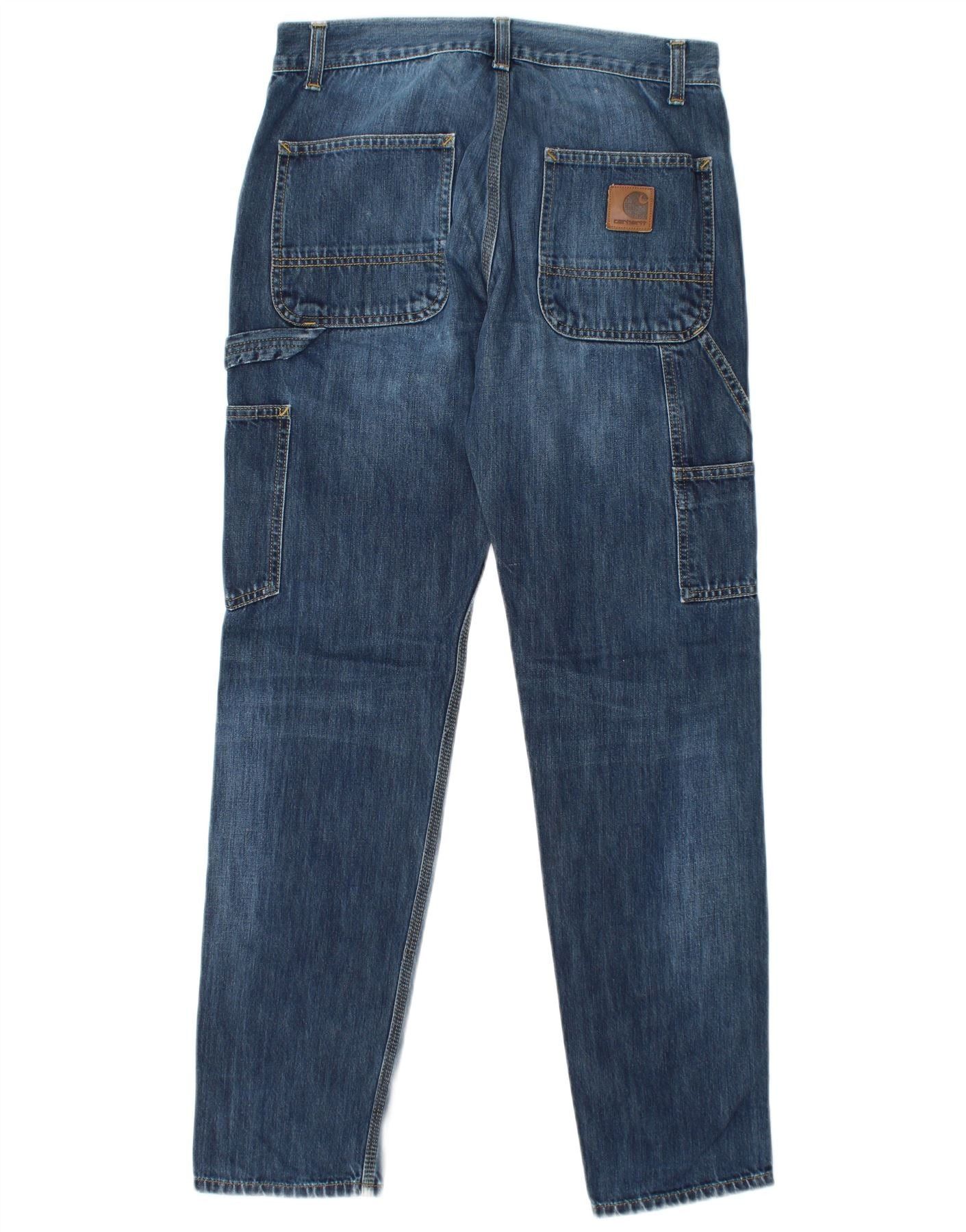 Carhartt Womens Cargo Slim Jeans W28 L32 Blue Cotton Size 42" / US 20 - 2 Thumbnail