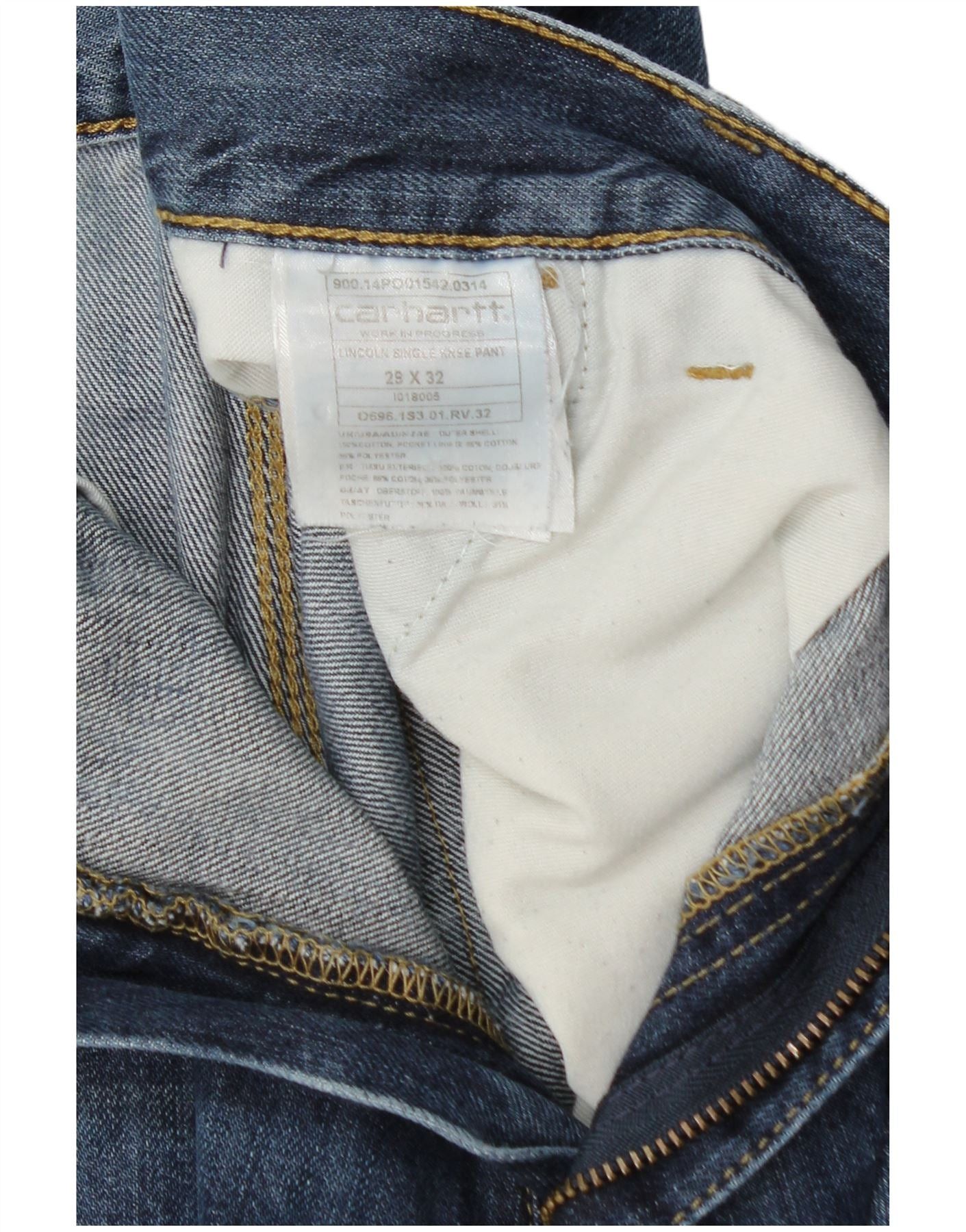 Carhartt Womens Cargo Slim Jeans W28 L32 Blue Cotton Size 42" / US 20 - 3 Thumbnail