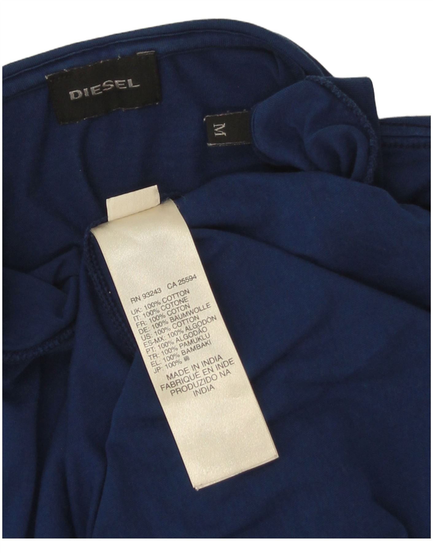 Diesel Mens T-Shirt Top Medium Navy Blue Cotton Size US M / EU 48-50 / 2 - 3 Thumbnail