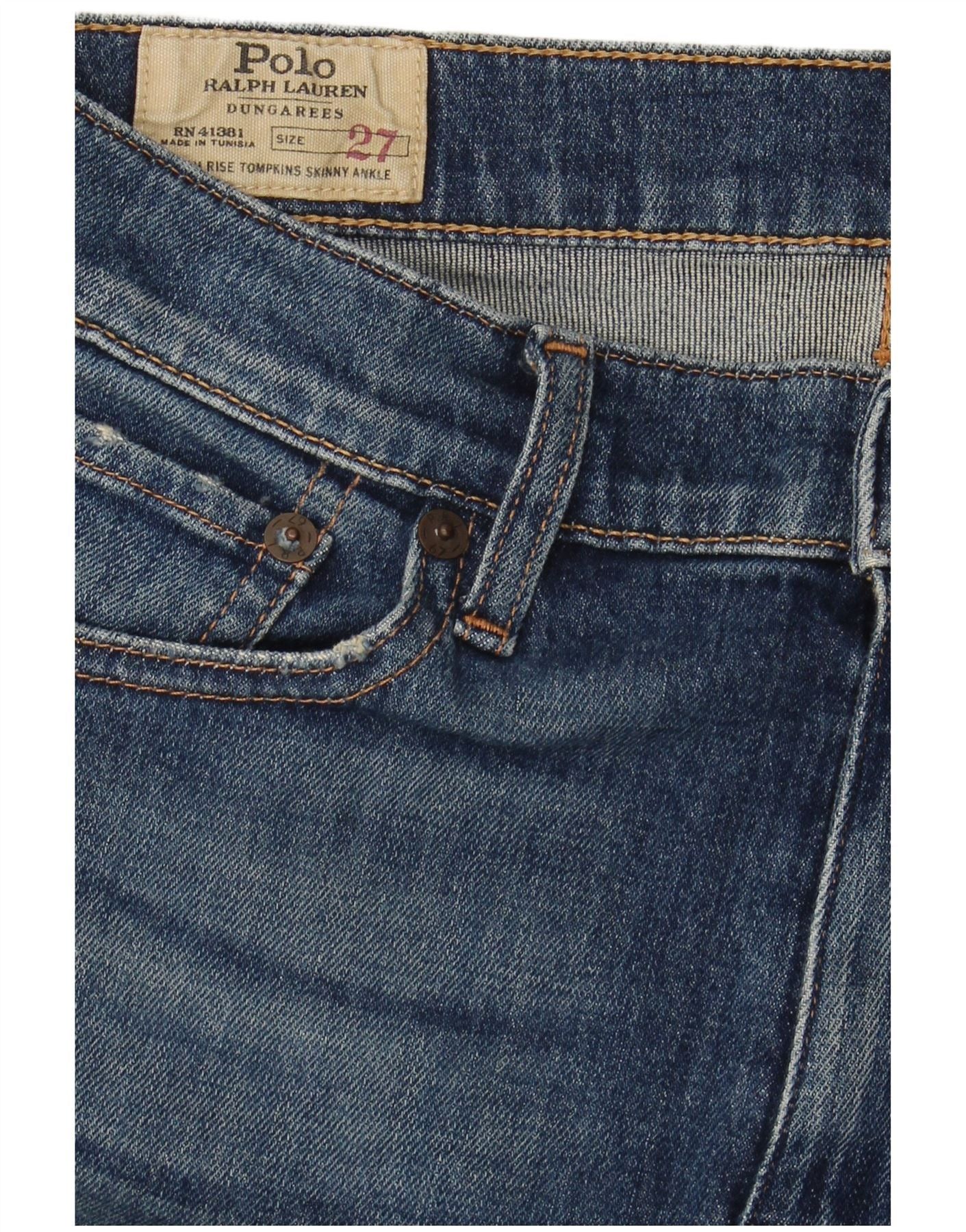 Polo Ralph Lauren Womens Skinny Jeans W27 L27 Blue Cotton Size 42" / US 20 - 3 Thumbnail