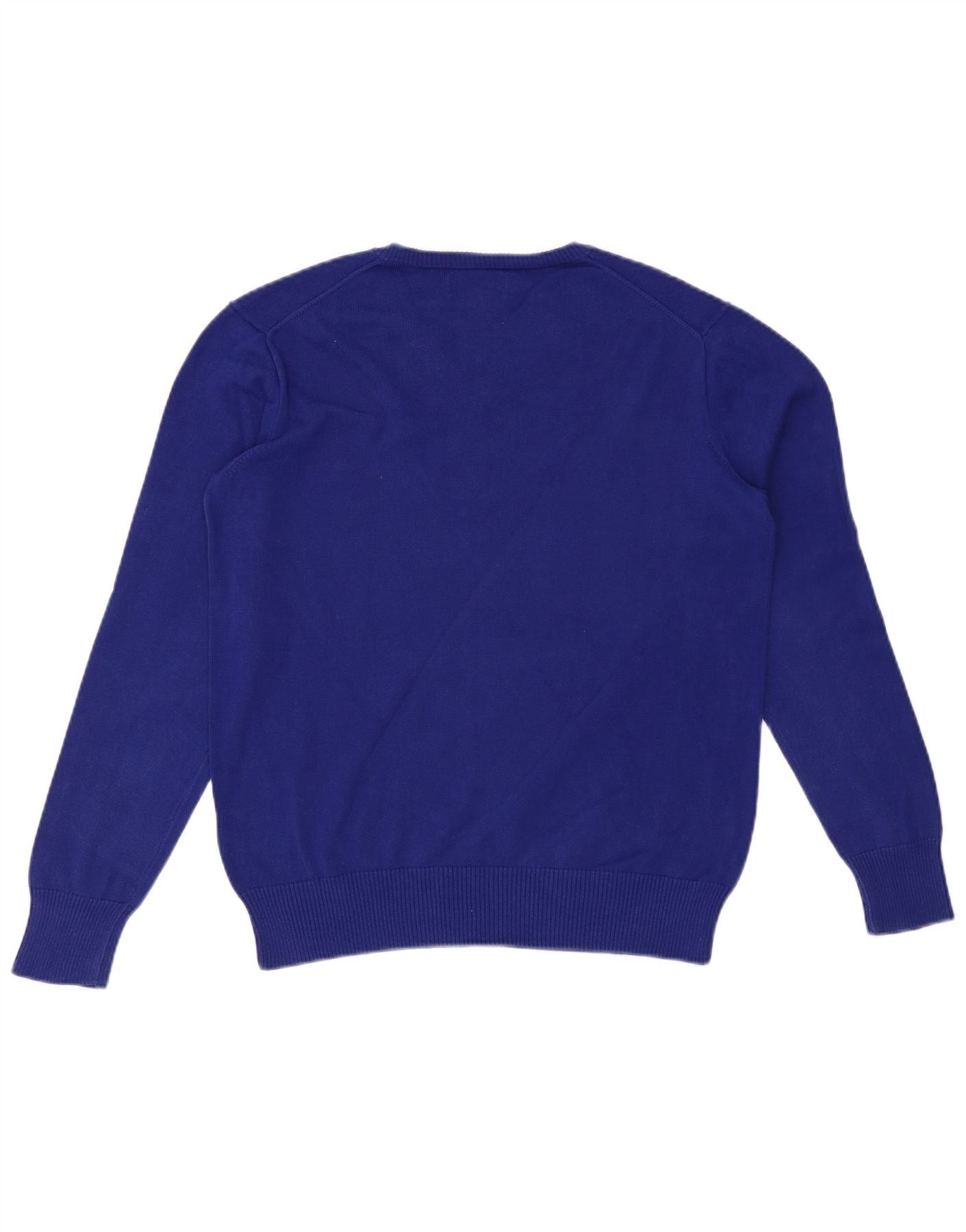 Ralph Lauren Boys V-Neck Jumper Sweater 13-14 Years XL Blue Cotton Size XL / US 12-14 / IT 48-50 - 2 Thumbnail