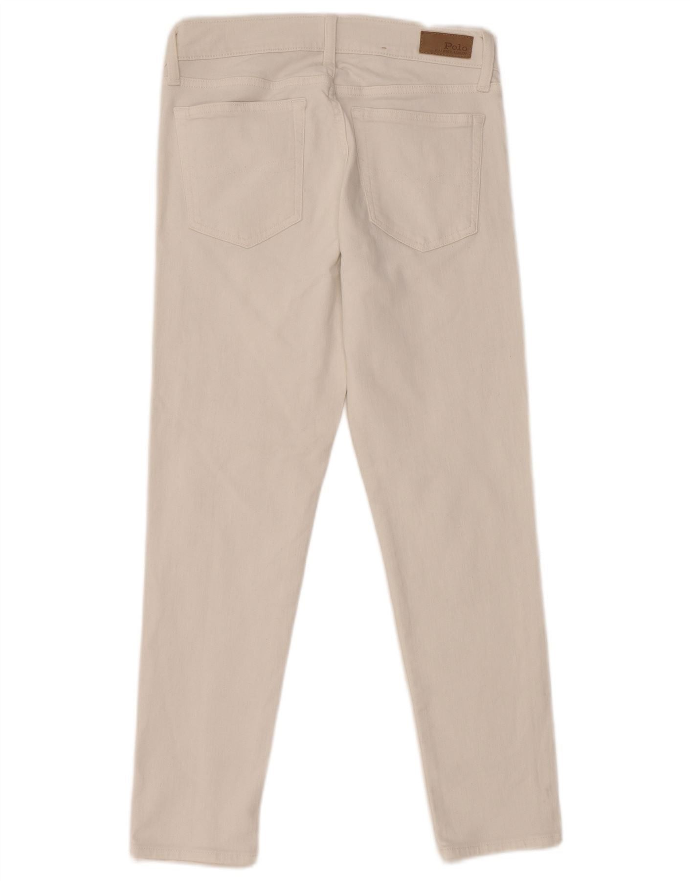Polo Ralph Lauren Womens Crop Slim Jeans W28 L26 Off White Cotton Size 42" / US 20 - 2 Thumbnail