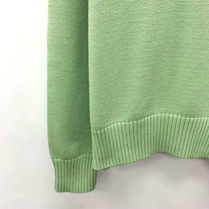 AMI Ami 2022 Green Heart Letter Intarsia Cotton Sweater Size S / US 4 / IT 40 - 4 Thumbnail