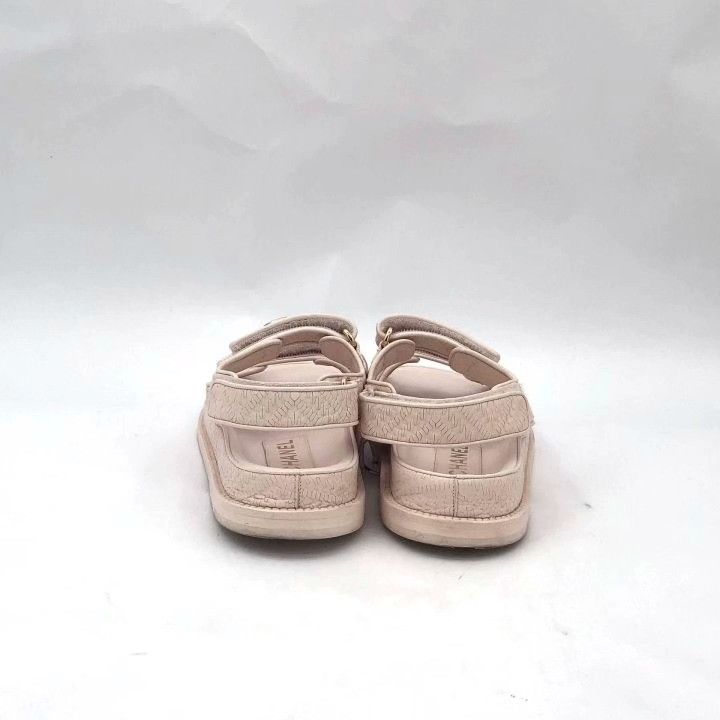 Chanel Chanel Pink Logo Velcro Open-Toe Sandals Size US 5 / IT 35 - 4 Thumbnail