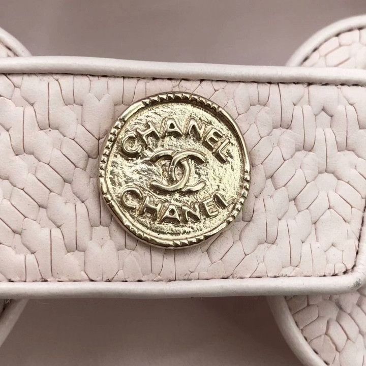 Chanel Chanel Pink Logo Velcro Open-Toe Sandals Size US 5 / IT 35 - 8 Thumbnail