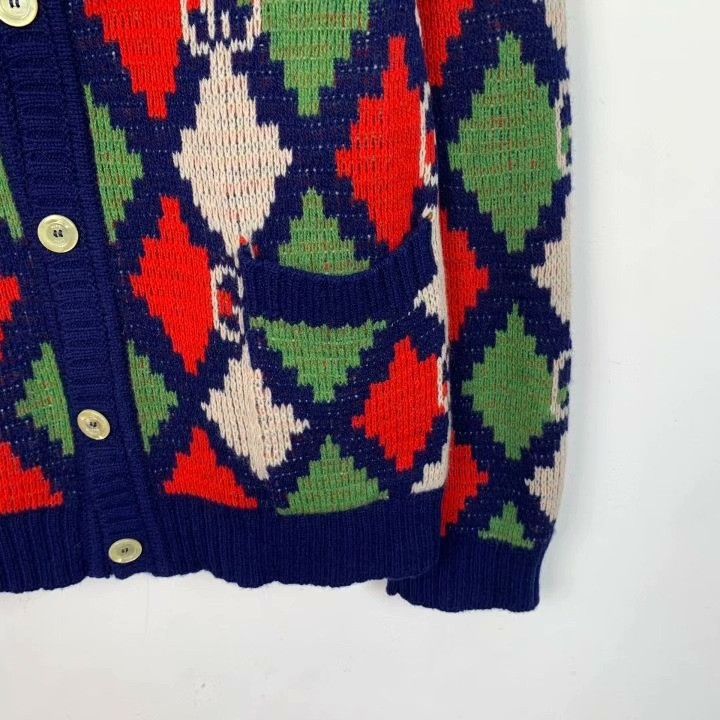 Gucci Gucci Colorblock Argyle V-neck Wool Cardigan Size S / US 4 / IT 40 - 4 Thumbnail