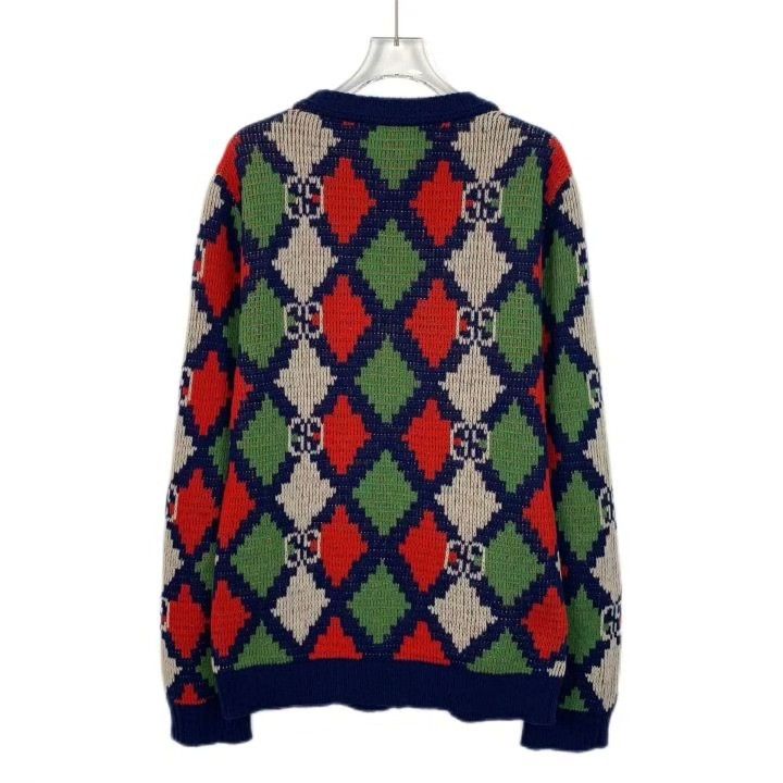 Gucci Gucci Colorblock Argyle V-neck Wool Cardigan Size S / US 4 / IT 40 - 2 Thumbnail