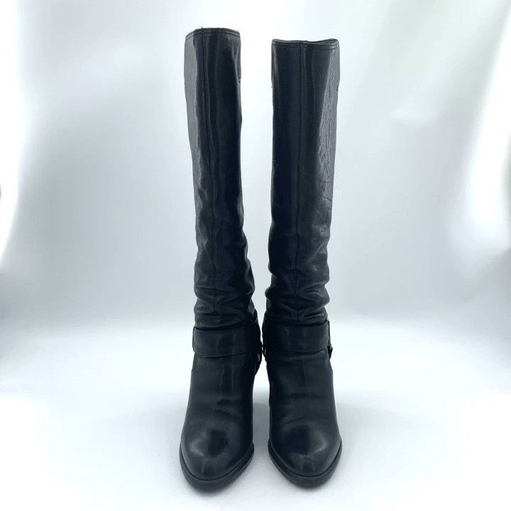 Dior Dior Black Leather CD Logo High-Heel Knee Boots Size US 5.5 / IT 35.5 - 3 Thumbnail
