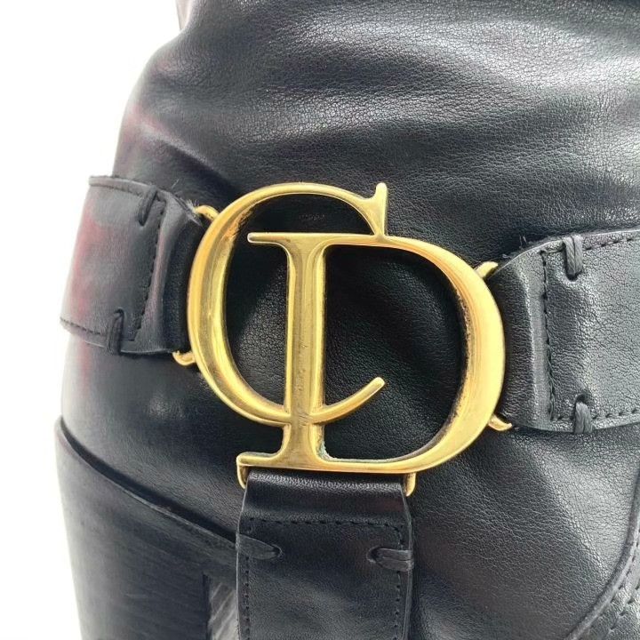 Dior Dior Black Leather CD Logo High-Heel Knee Boots Size US 5.5 / IT 35.5 - 7 Thumbnail
