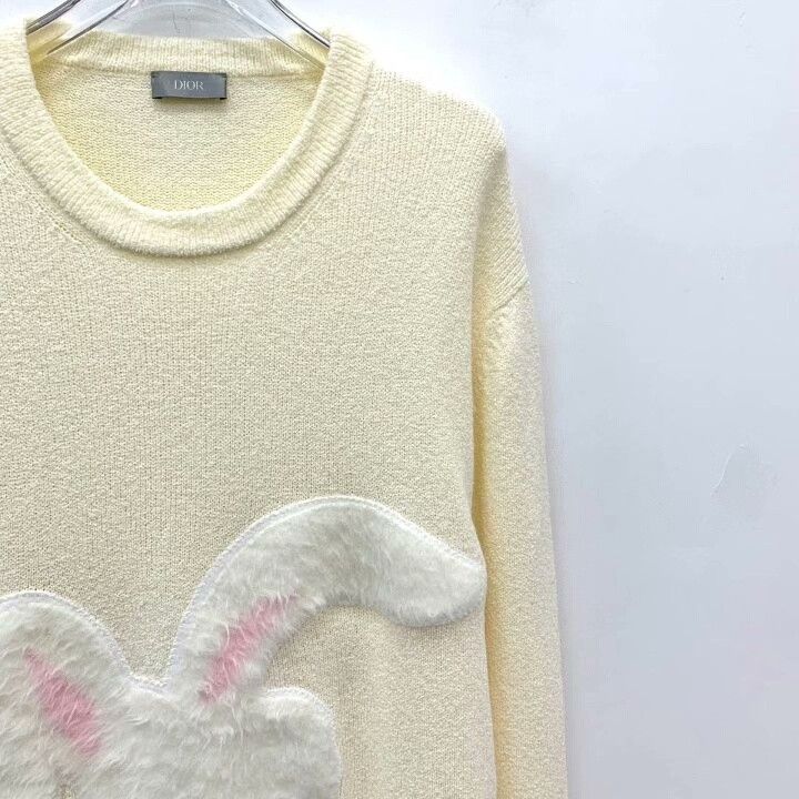 Dior Dior 2023 Beige Rabbit Logo Cotton Knit Size M / US 6-8 / IT 42-44 - 3 Thumbnail