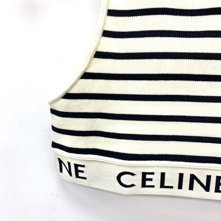 Celine Celine Colorblock Stripe Logo Cotton Sleeveless Vest Size S / US 4 / IT 40 - 4 Thumbnail