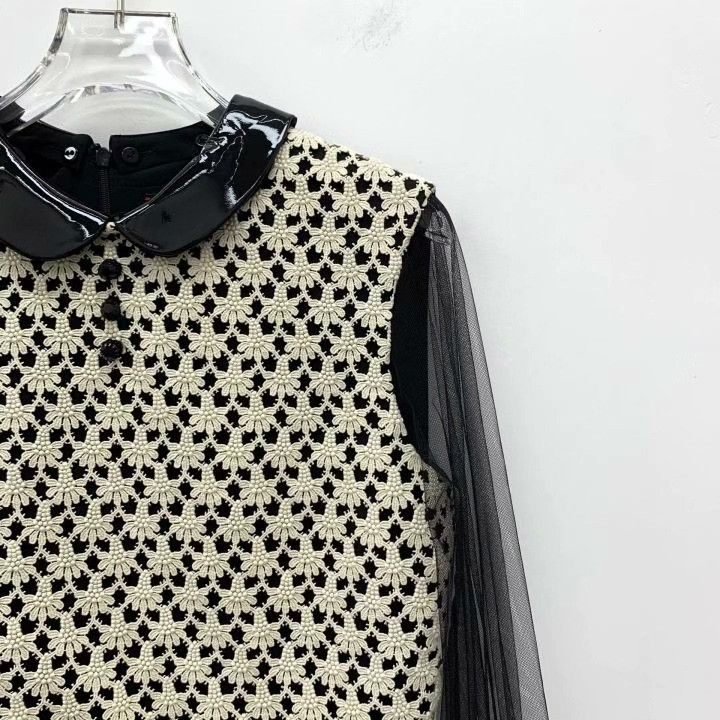 Gucci Gucci Black Water-soluble Floral Lace Wool Dress Size S / US 4 / IT 40 - 3 Thumbnail